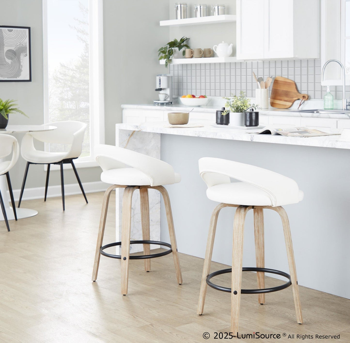 Majestic Office Furniture Upholstered 26" Fixed-Height Counter Stool - Set of 2