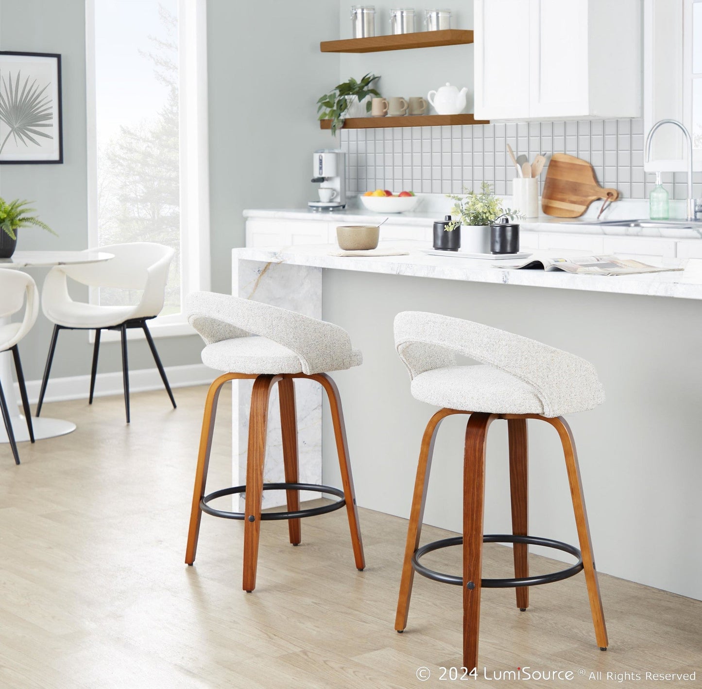 Majestic Office Furniture Upholstered 26" Fixed-Height Counter Stool - Set of 2