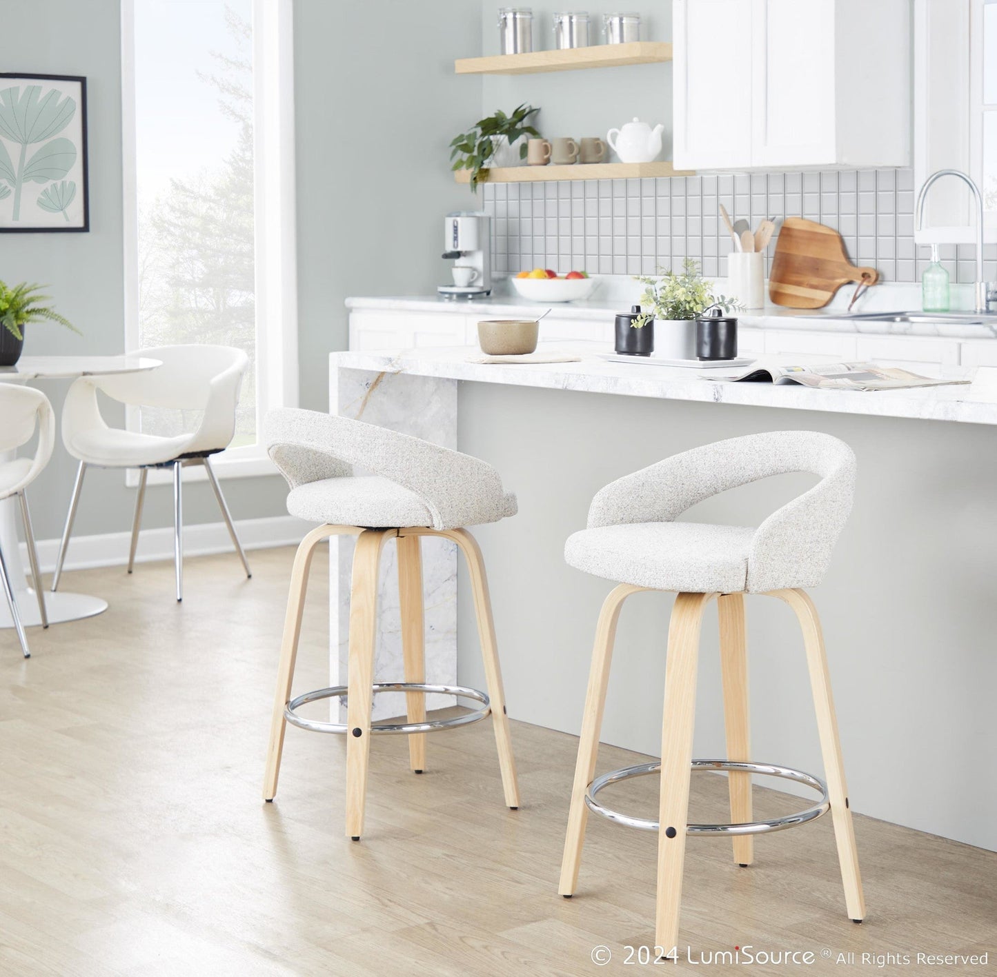Majestic Office Furniture Upholstered 26" Fixed-Height Counter Stool - Set of 2