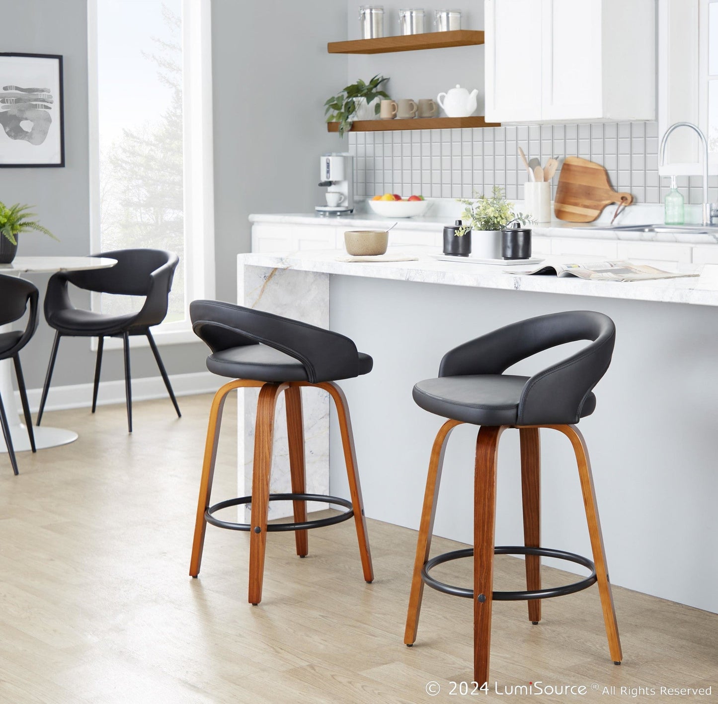 Majestic Office Furniture Upholstered 26" Fixed-Height Counter Stool - Set of 2