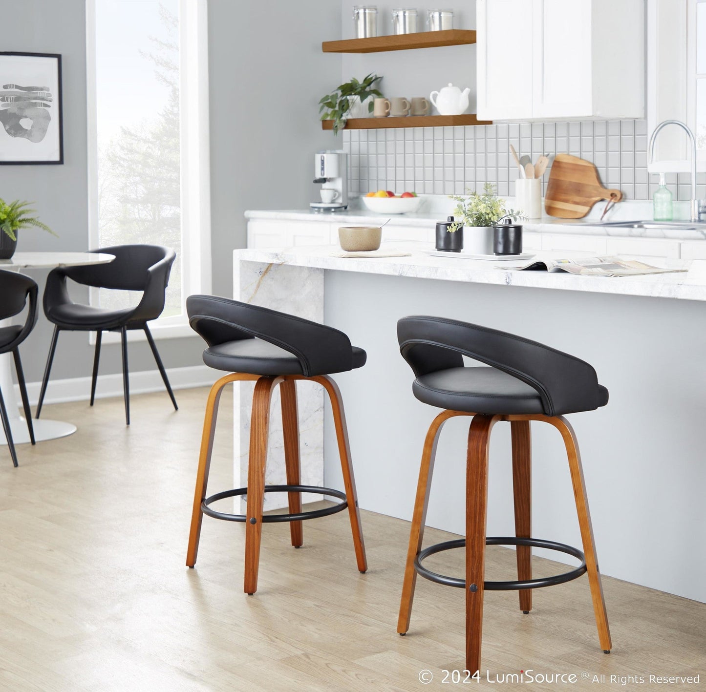 Majestic Office Furniture Upholstered 26" Fixed-Height Counter Stool - Set of 2