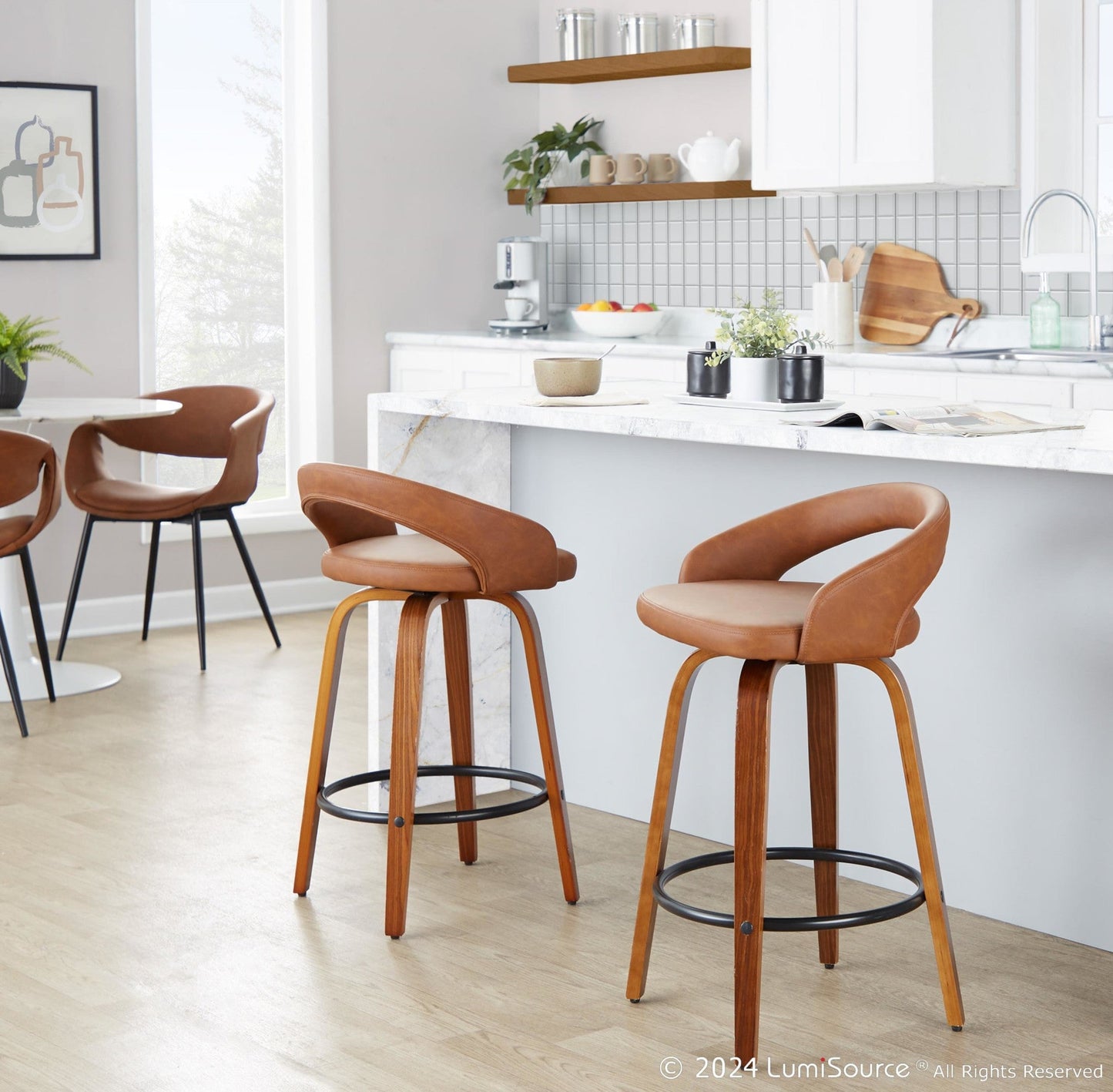 Majestic Office Furniture Upholstered 26" Fixed-Height Counter Stool - Set of 2