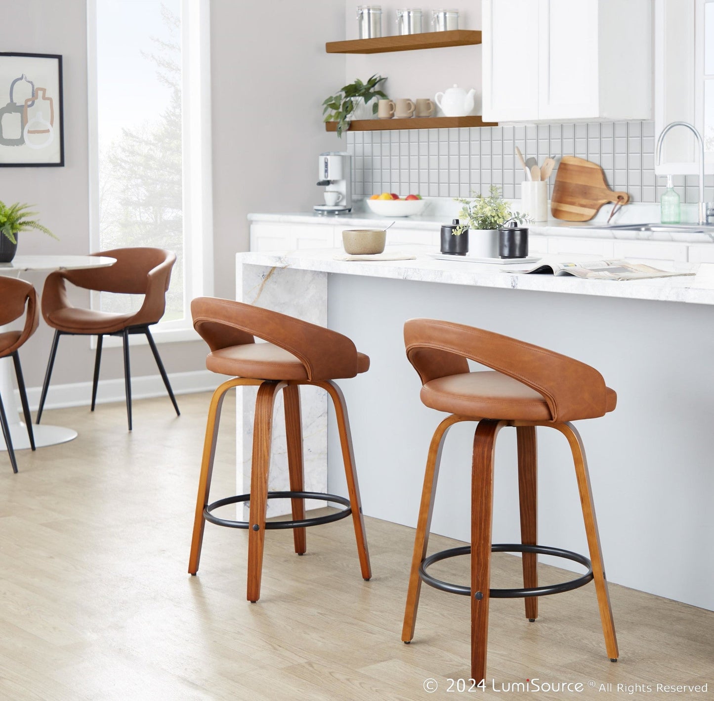 Majestic Office Furniture Upholstered 26" Fixed-Height Counter Stool - Set of 2