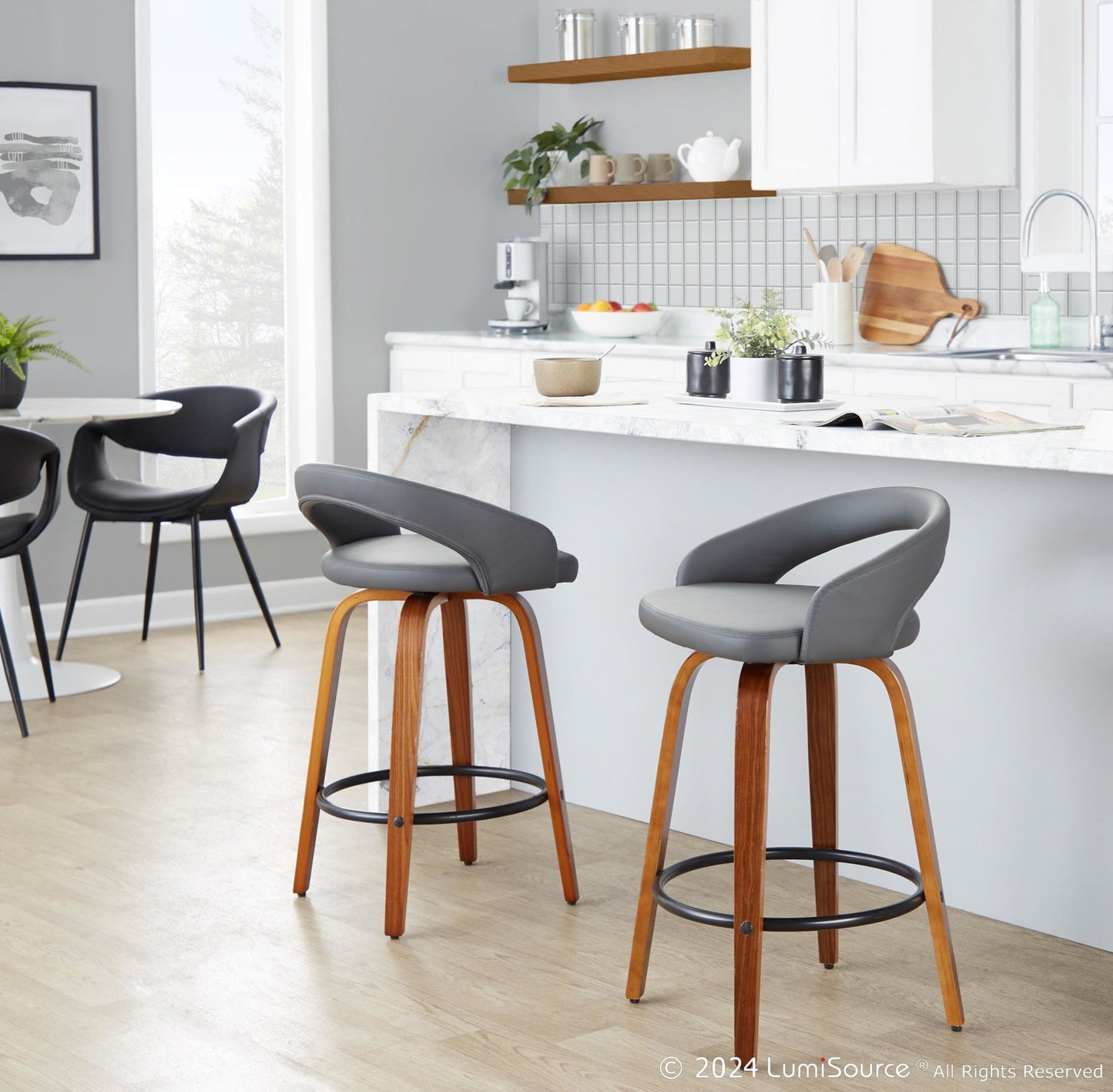 Majestic Office Furniture Upholstered 26" Fixed-Height Counter Stool - Set of 2