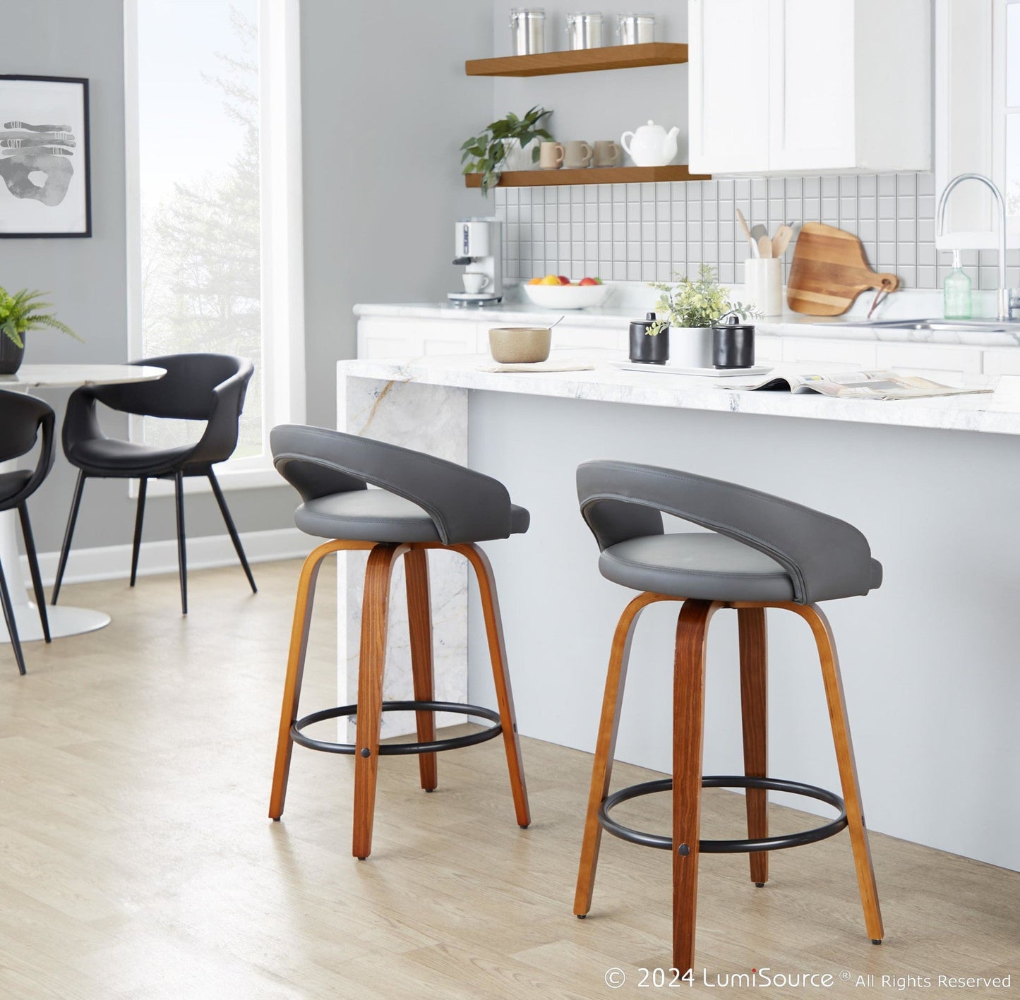 Majestic Office Furniture Upholstered 26" Fixed-Height Counter Stool - Set of 2