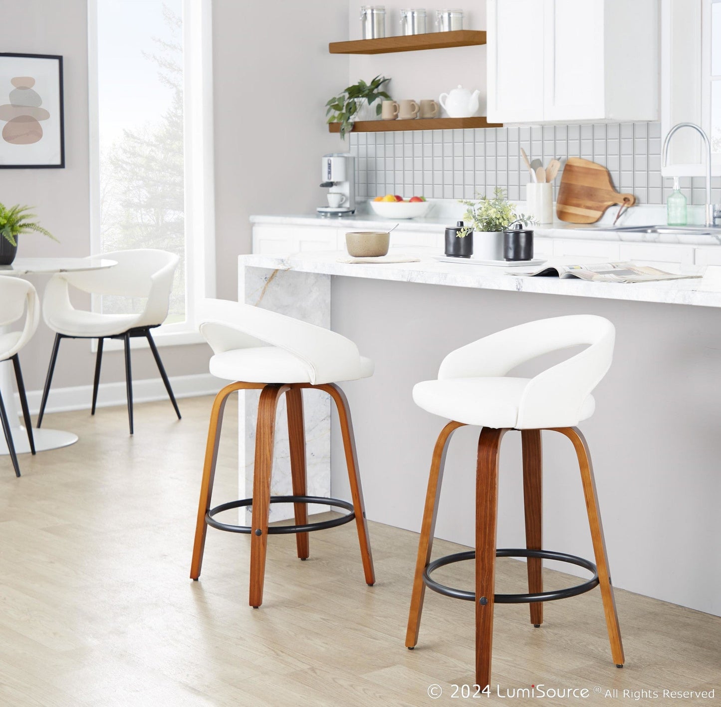 Majestic Office Furniture Upholstered 26" Fixed-Height Counter Stool - Set of 2