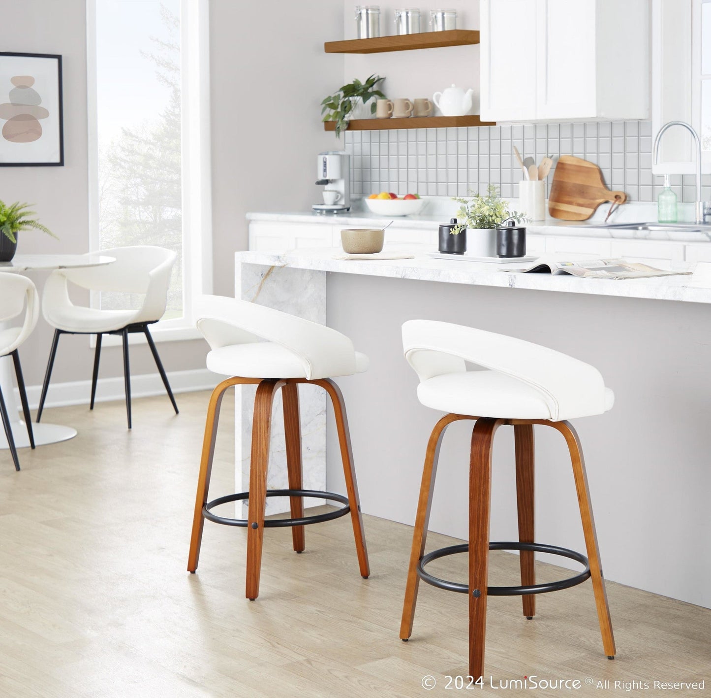 Majestic Office Furniture Upholstered 26" Fixed-Height Counter Stool - Set of 2