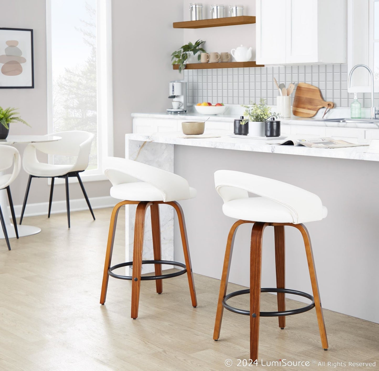Majestic Office Furniture Upholstered 26" Fixed-Height Counter Stool - Set of 2