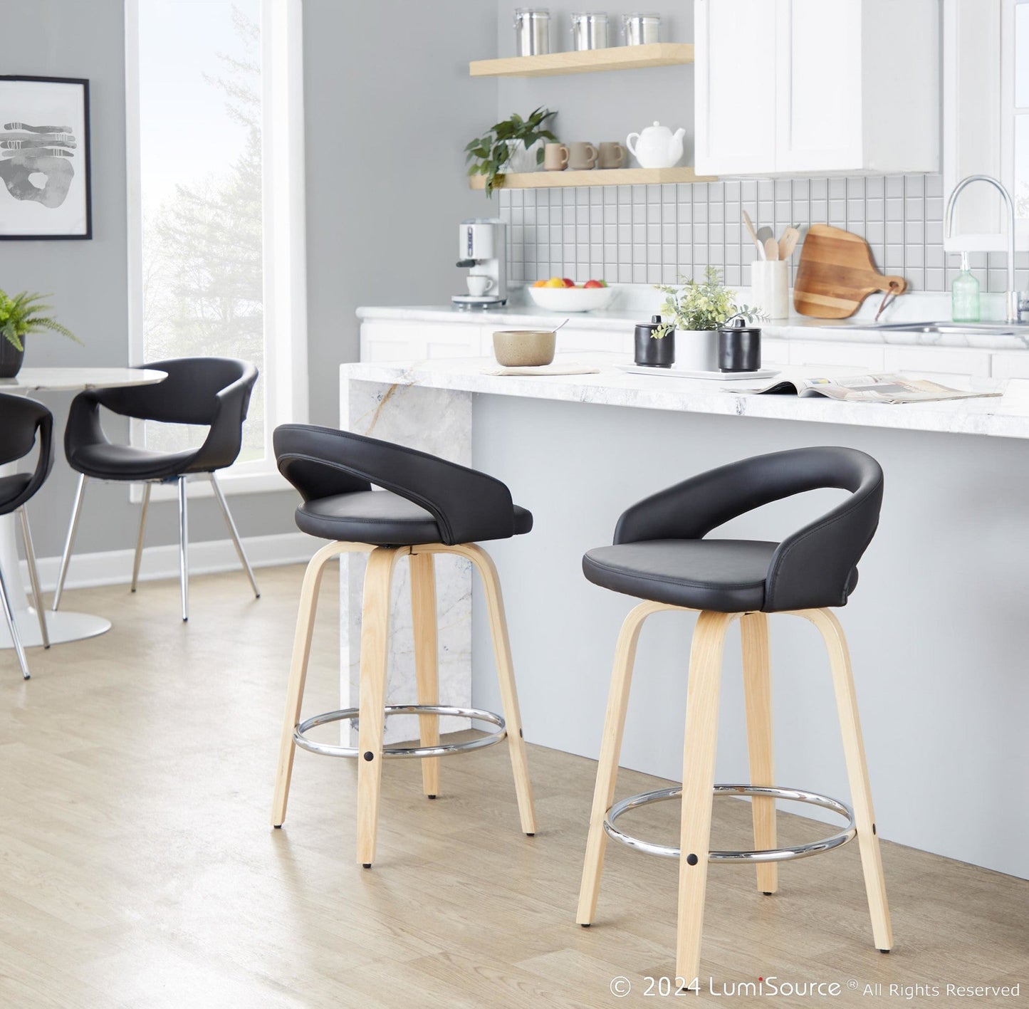 Majestic Office Furniture Upholstered 26" Fixed-Height Counter Stool - Set of 2