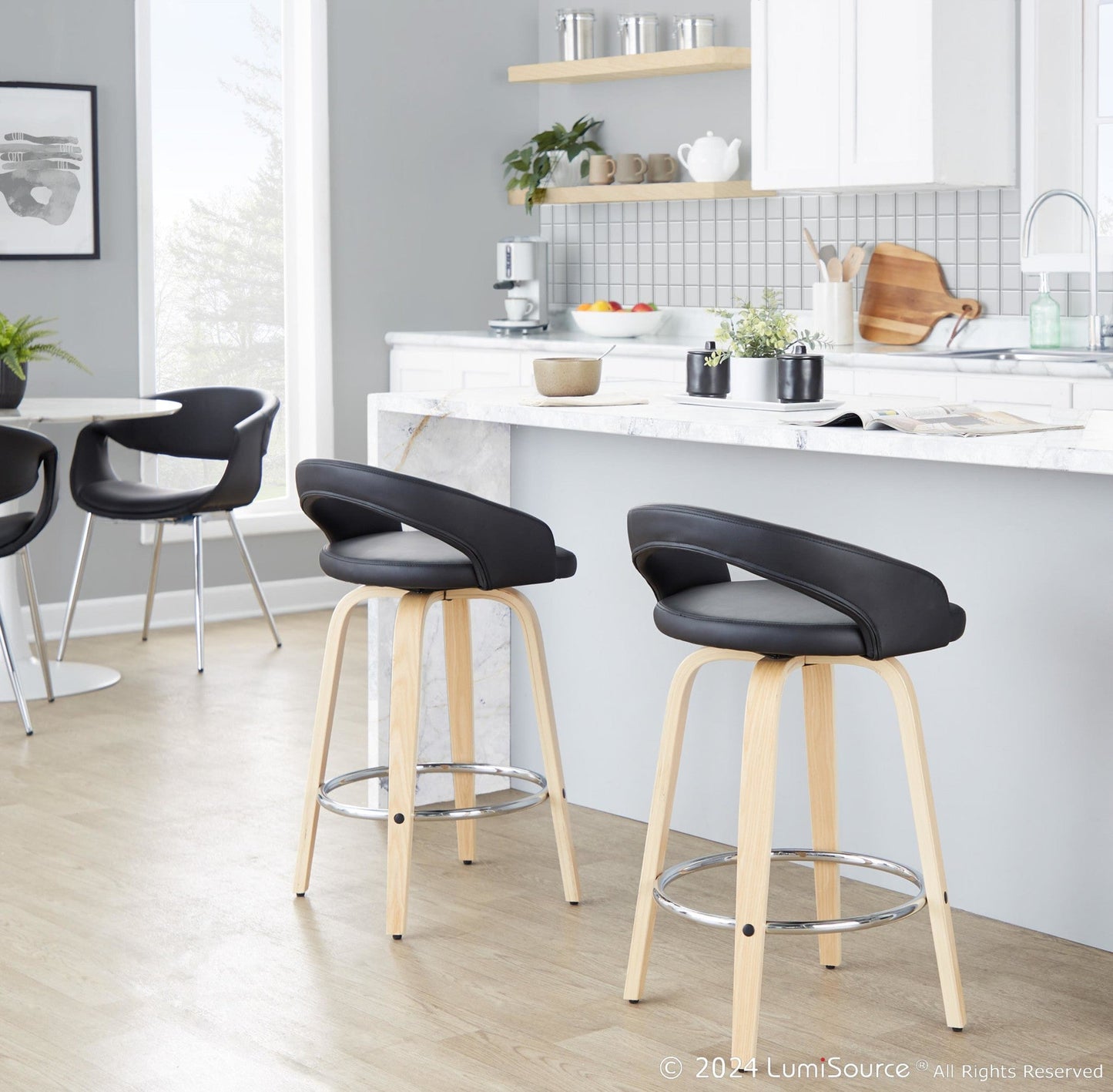Majestic Office Furniture Upholstered 26" Fixed-Height Counter Stool - Set of 2