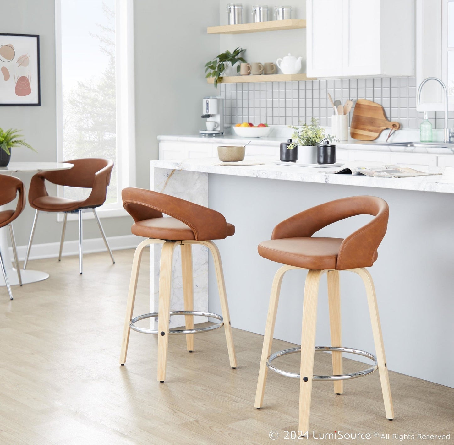 Majestic Office Furniture Upholstered 26" Fixed-Height Counter Stool - Set of 2