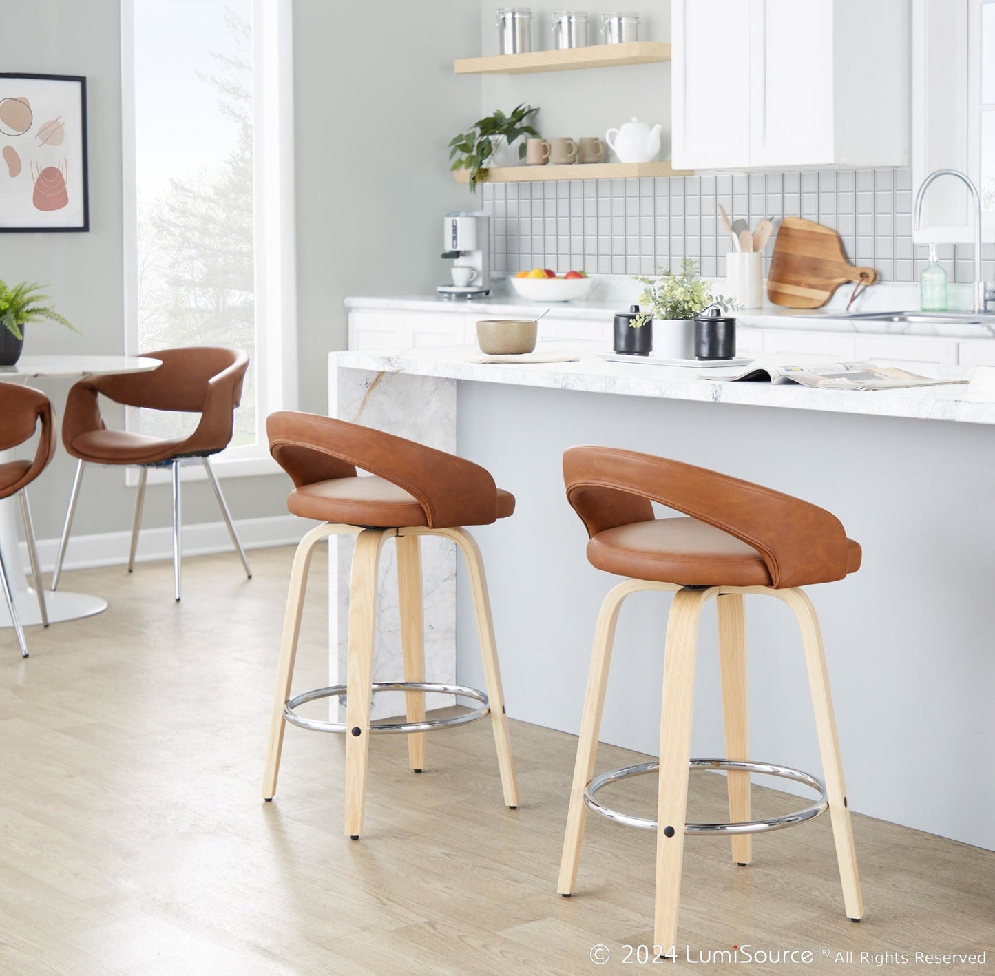Majestic Office Furniture Upholstered 26" Fixed-Height Counter Stool - Set of 2