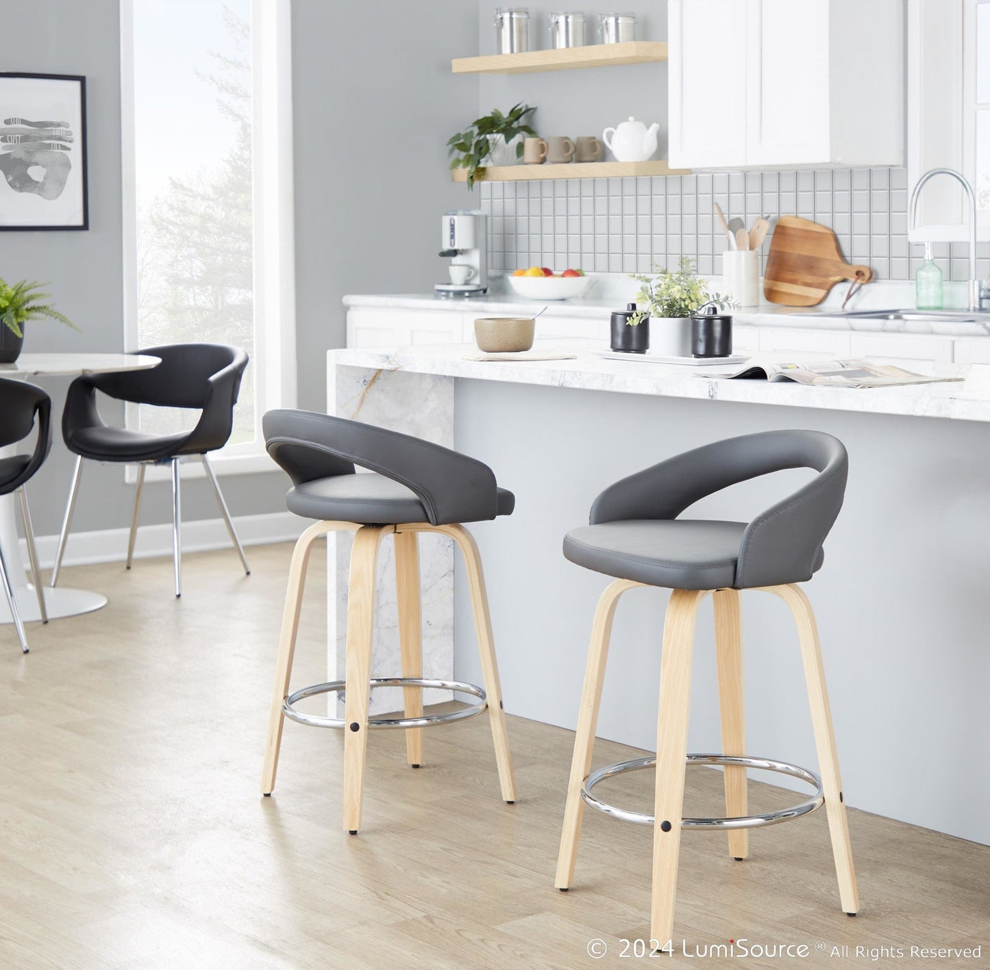 Majestic Office Furniture Upholstered 26" Fixed-Height Counter Stool - Set of 2