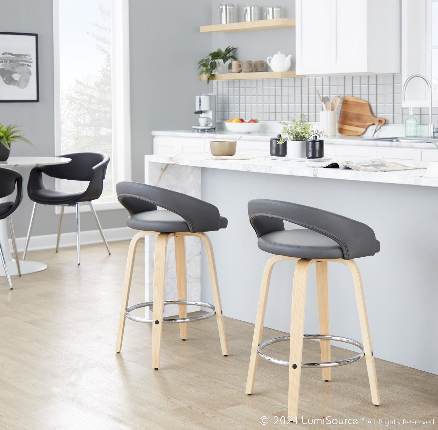 Majestic Office Furniture Upholstered 26" Fixed-Height Counter Stool - Set of 2