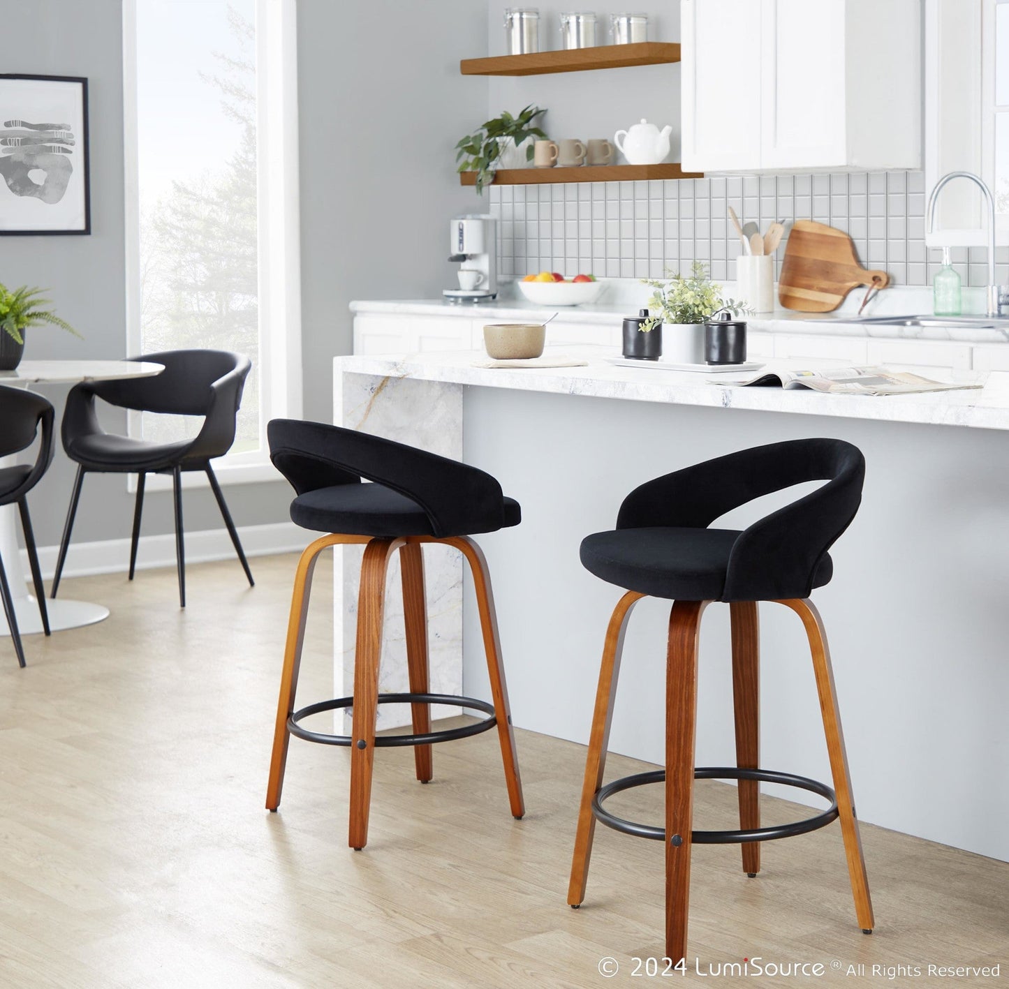 Majestic Office Furniture Upholstered 26" Fixed-Height Counter Stool - Set of 2