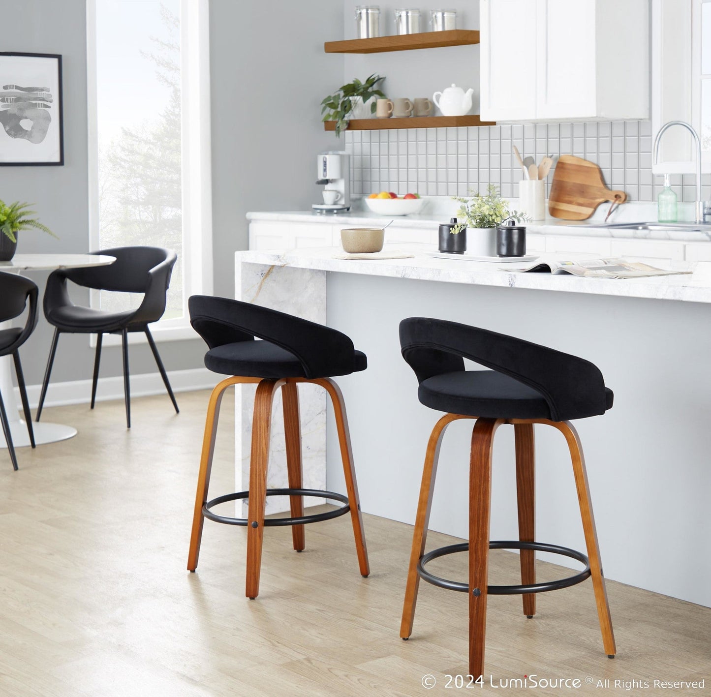Majestic Office Furniture Upholstered 26" Fixed-Height Counter Stool - Set of 2