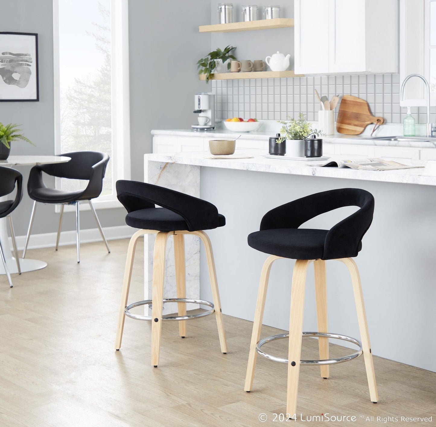 Majestic Office Furniture Upholstered 26" Fixed-Height Counter Stool - Set of 2