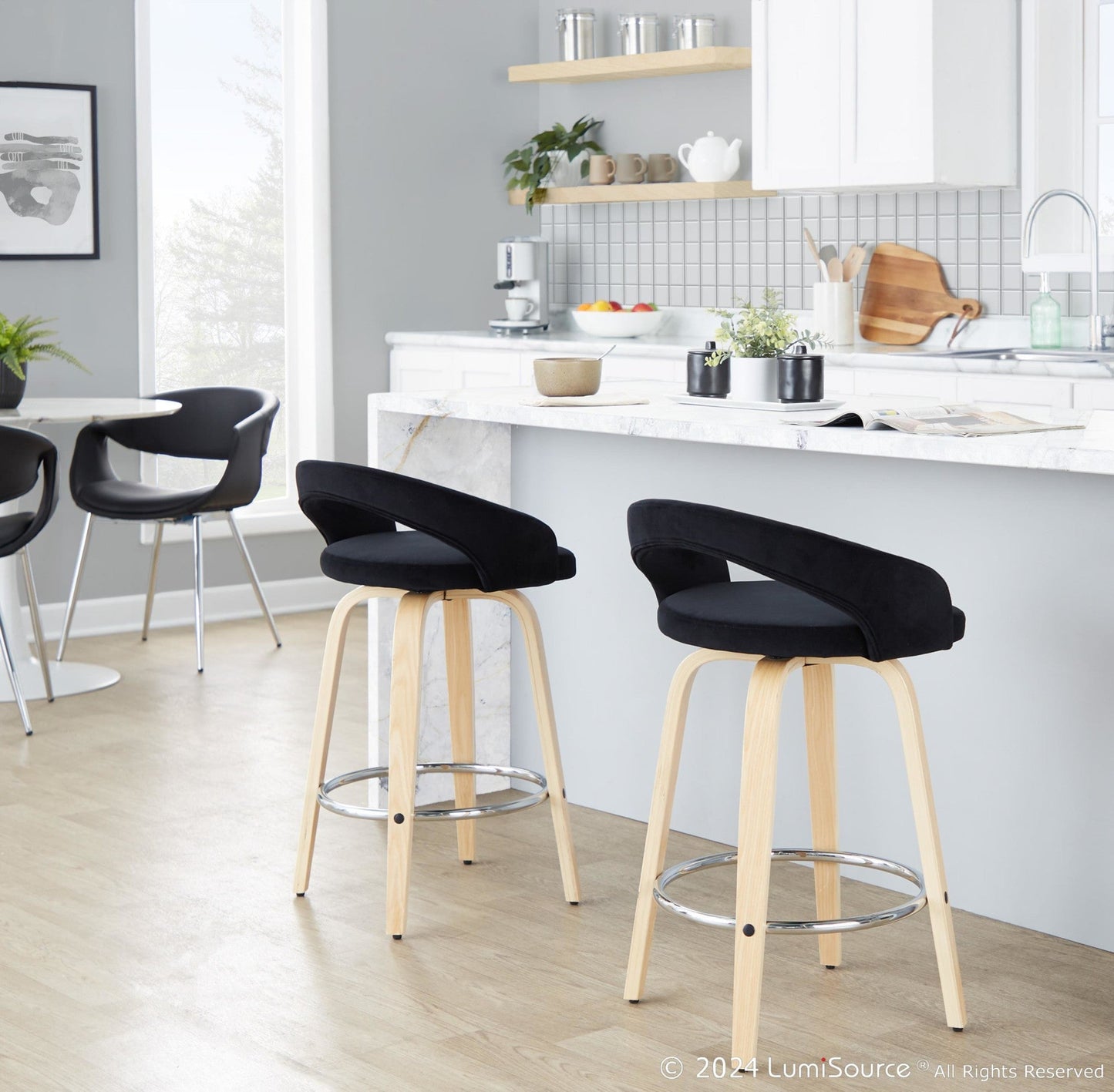 Majestic Office Furniture Upholstered 26" Fixed-Height Counter Stool - Set of 2