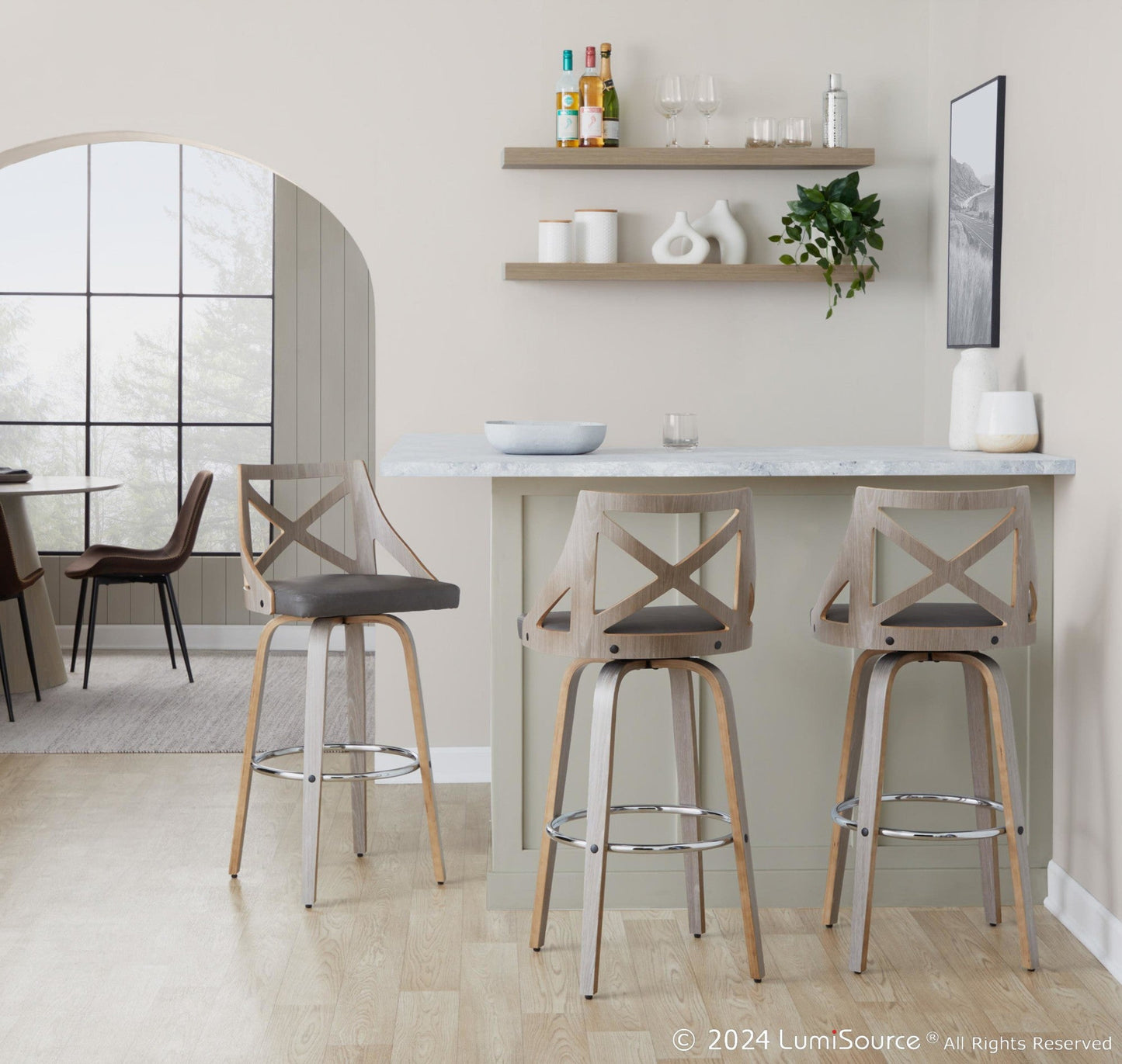 Majestic Office Furniture 30" Fixed-Height Barstool - Set of 2
