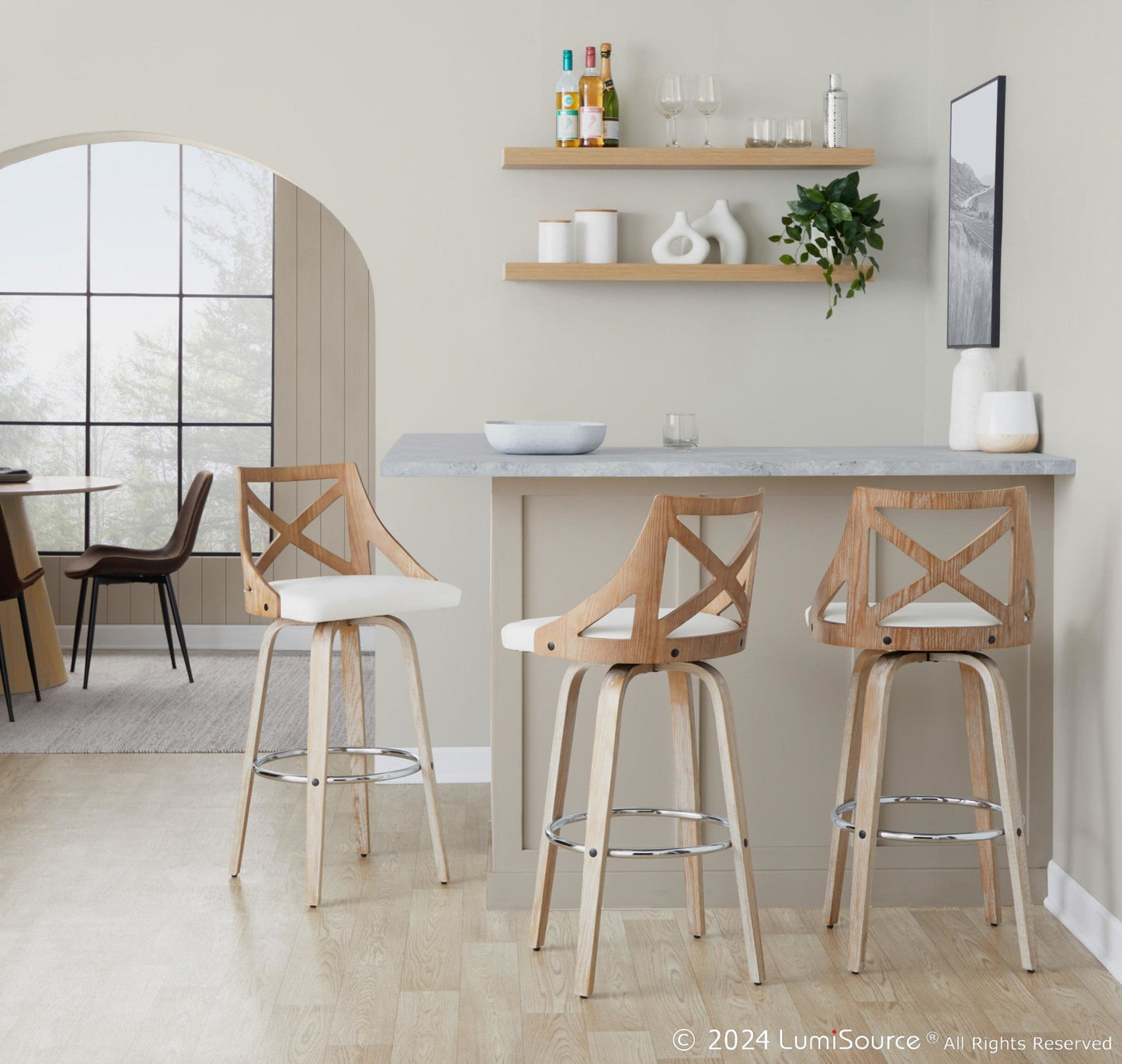Majestic Office Furniture 30" Fixed-Height Barstool - Set of 2