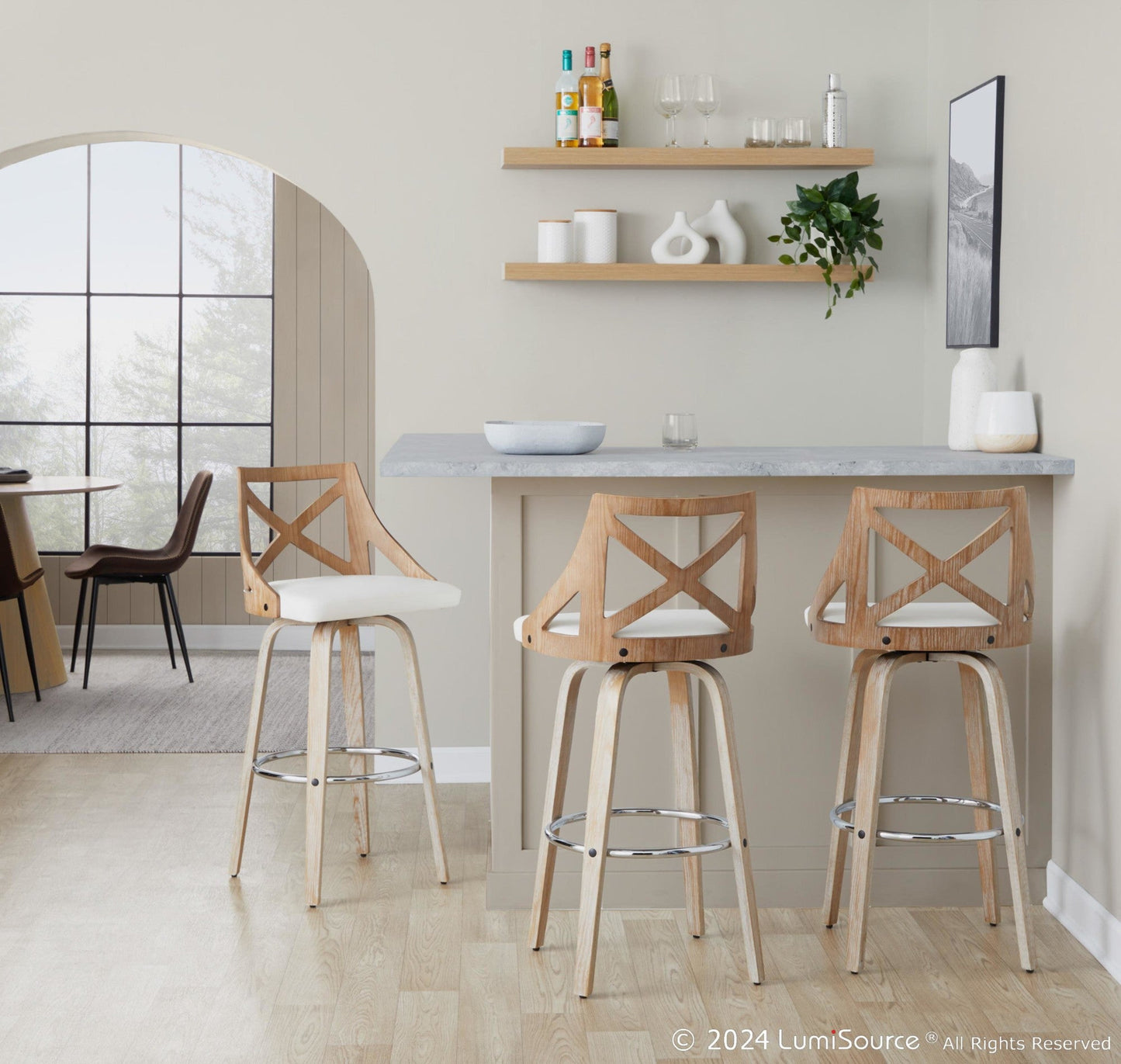 Majestic Office Furniture 30" Fixed-Height Barstool - Set of 2