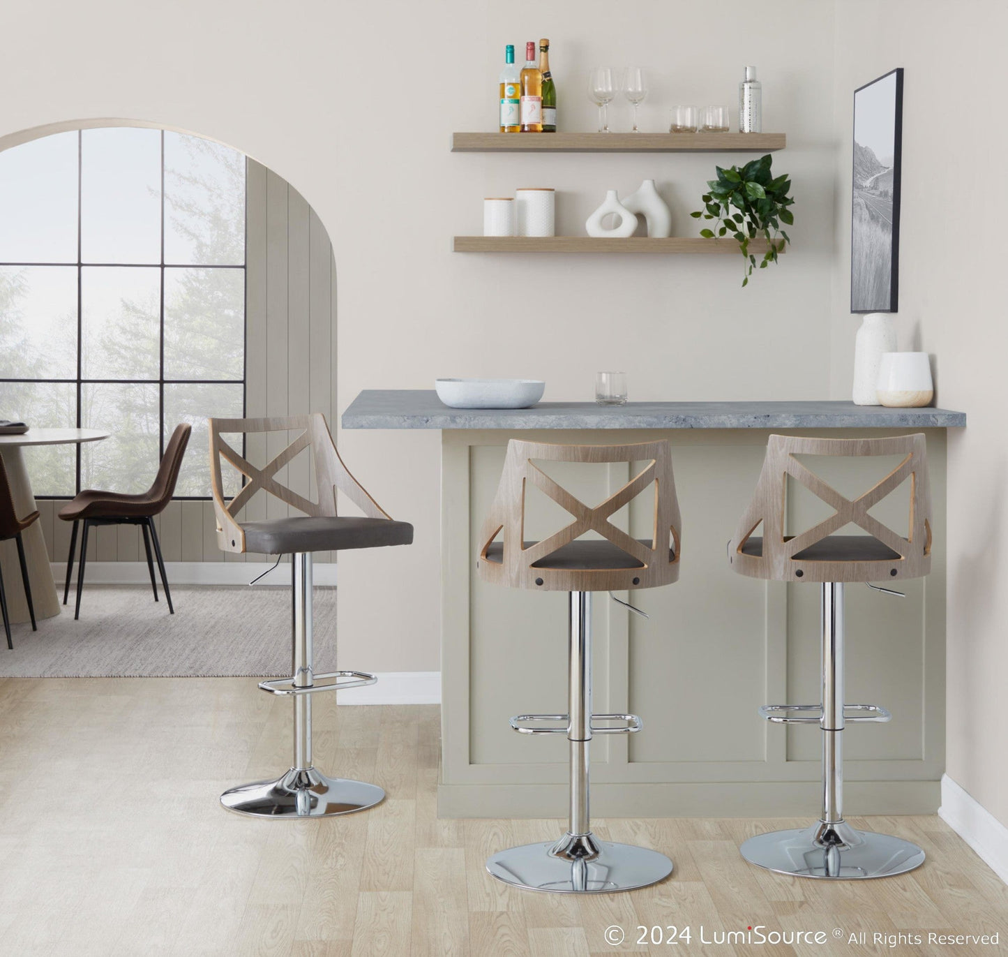 Majestic Office Furniture Adjustable Barstool - Set of 2