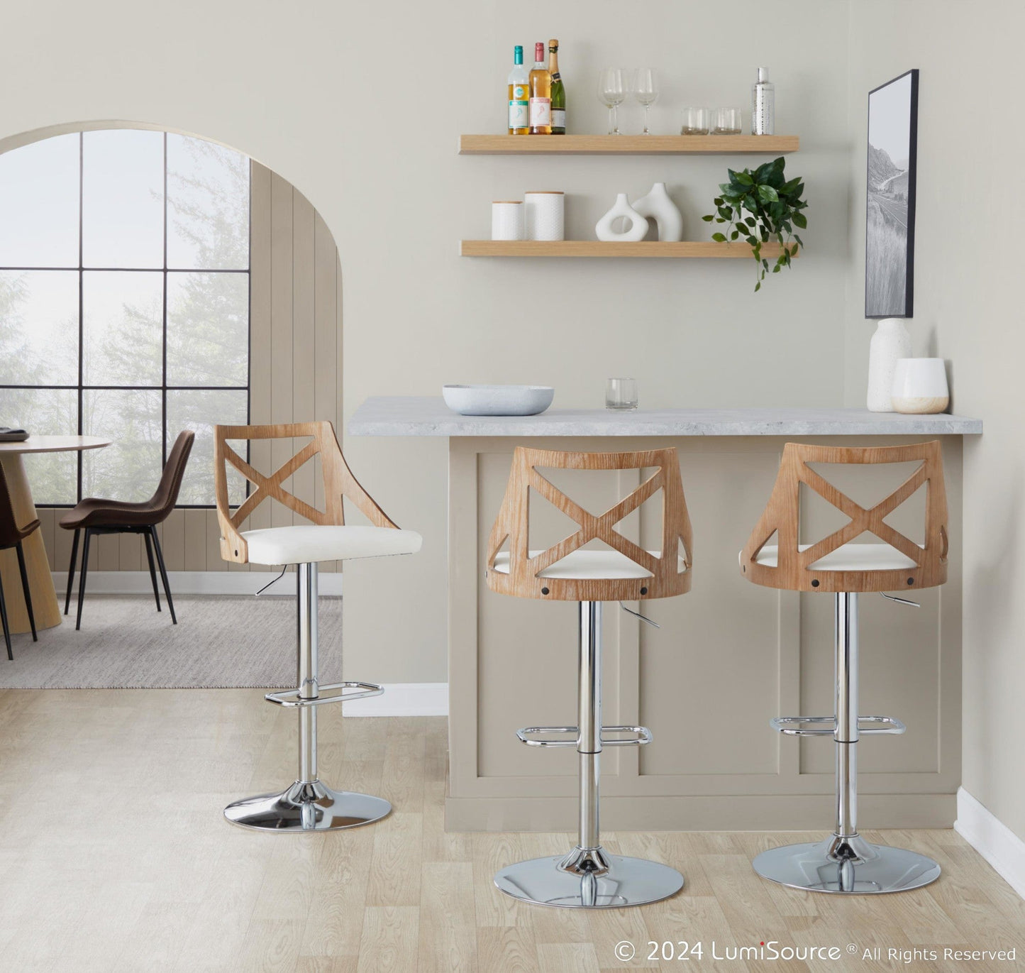 Majestic Office Furniture Adjustable Barstool - Set of 2