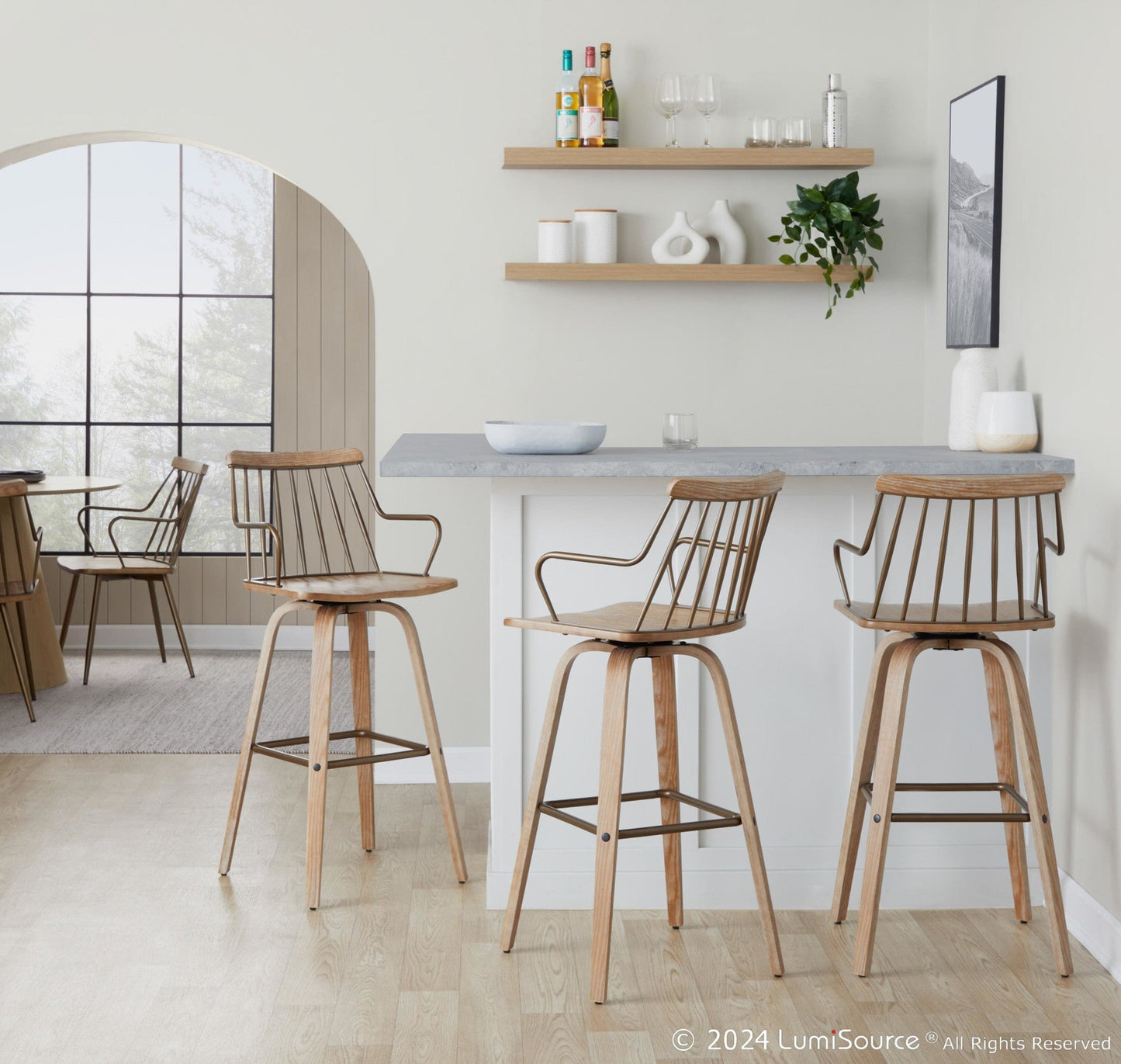 Majestic Office Furniture 30" Fixed-Height Barstool