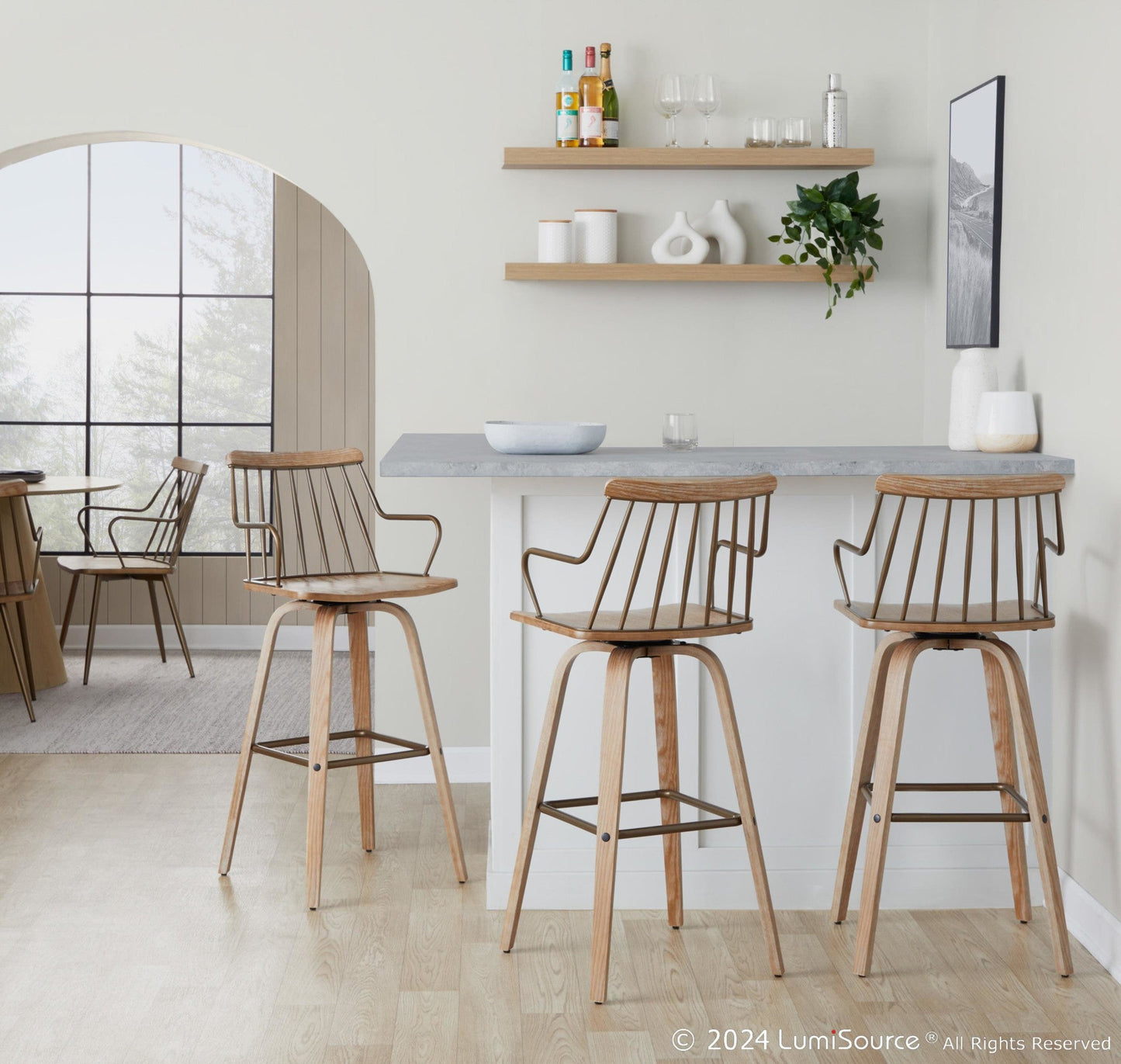 Majestic Office Furniture 30" Fixed-Height Barstool
