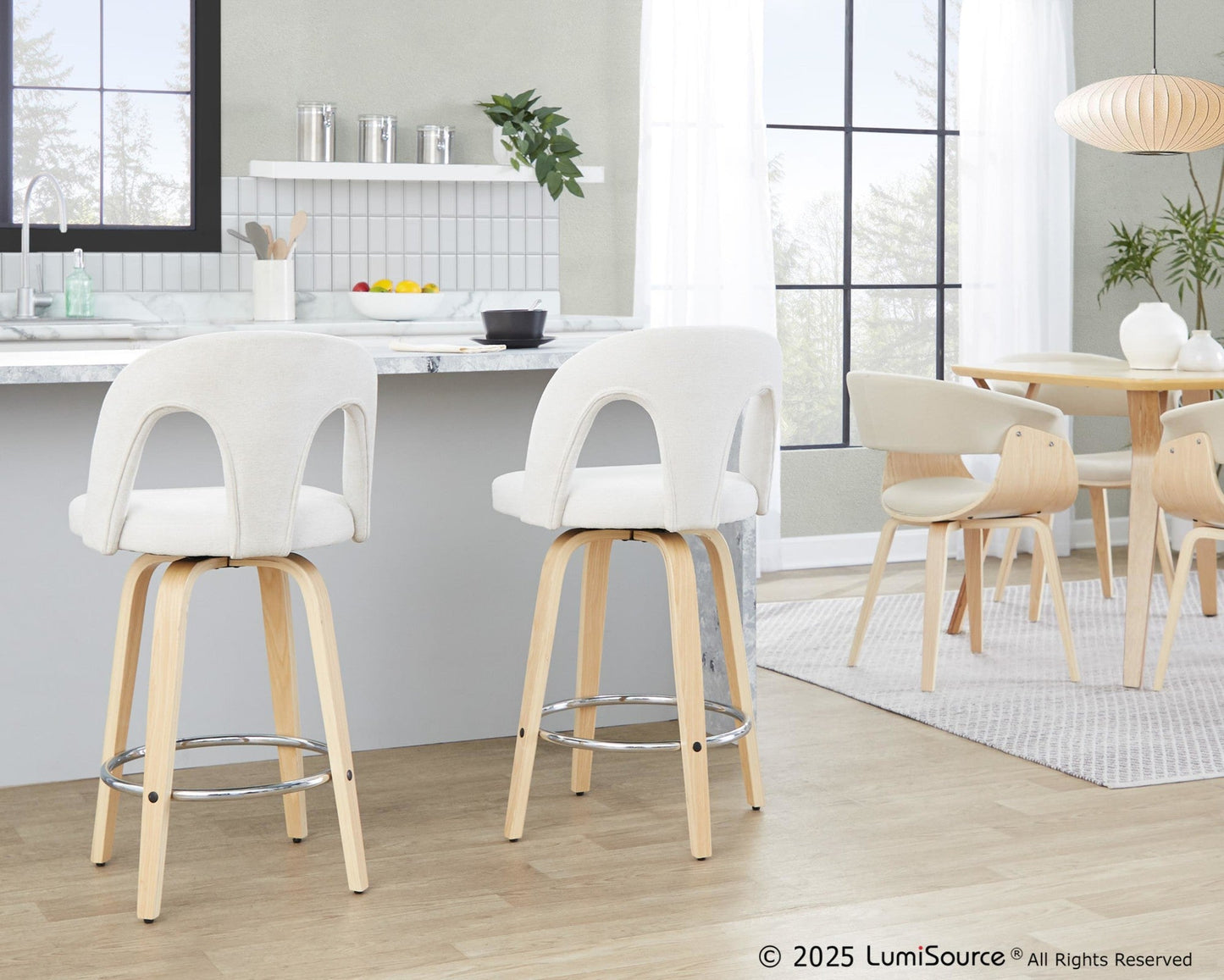 Majestic Office Furniture Upholstered 26" Fixed-Height Counter Stool - Set of 2