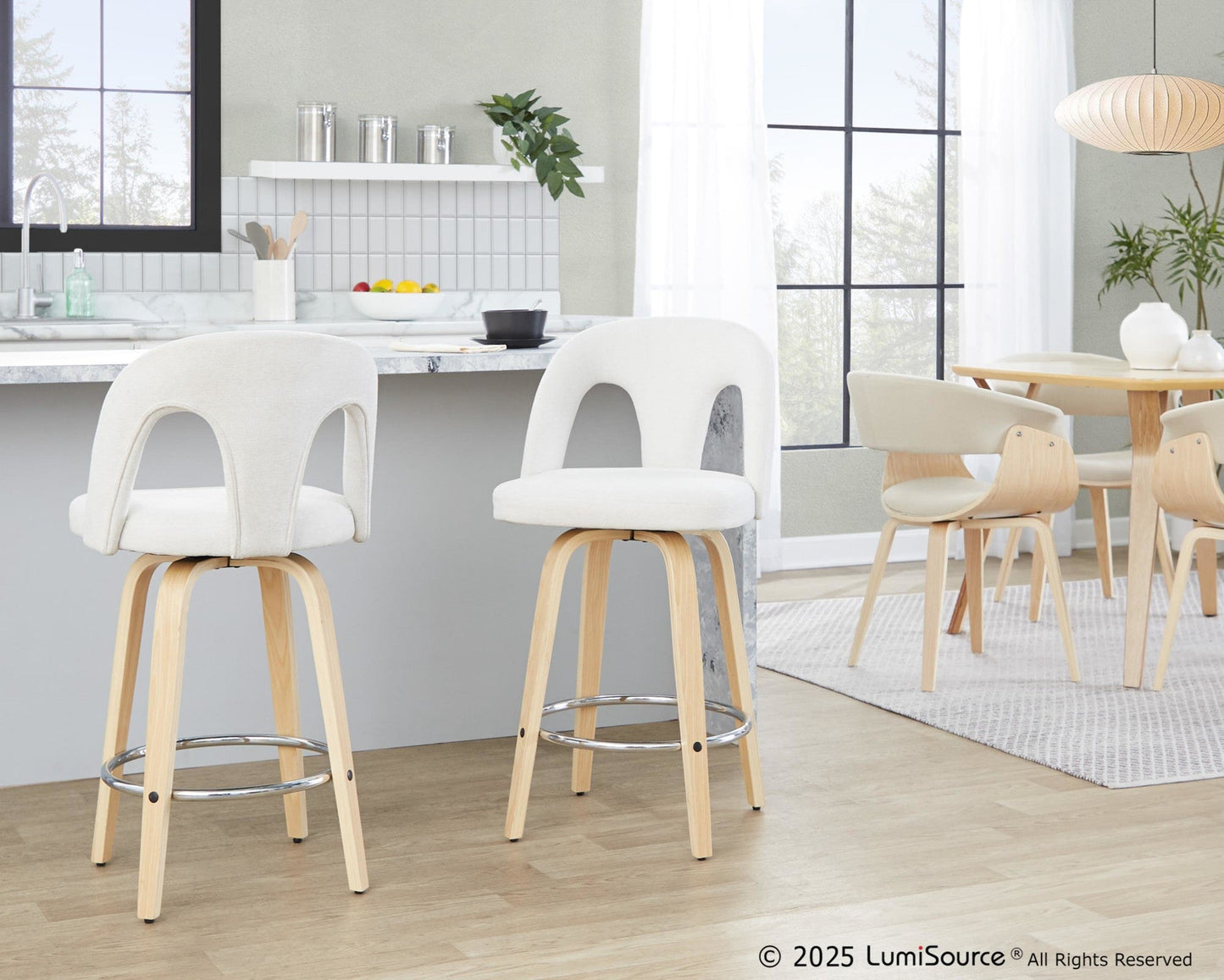 Majestic Office Furniture Upholstered 26" Fixed-Height Counter Stool - Set of 2