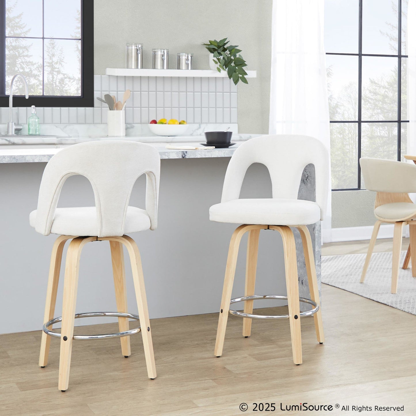 Majestic Office Furniture Upholstered 26" Fixed-Height Counter Stool - Set of 2