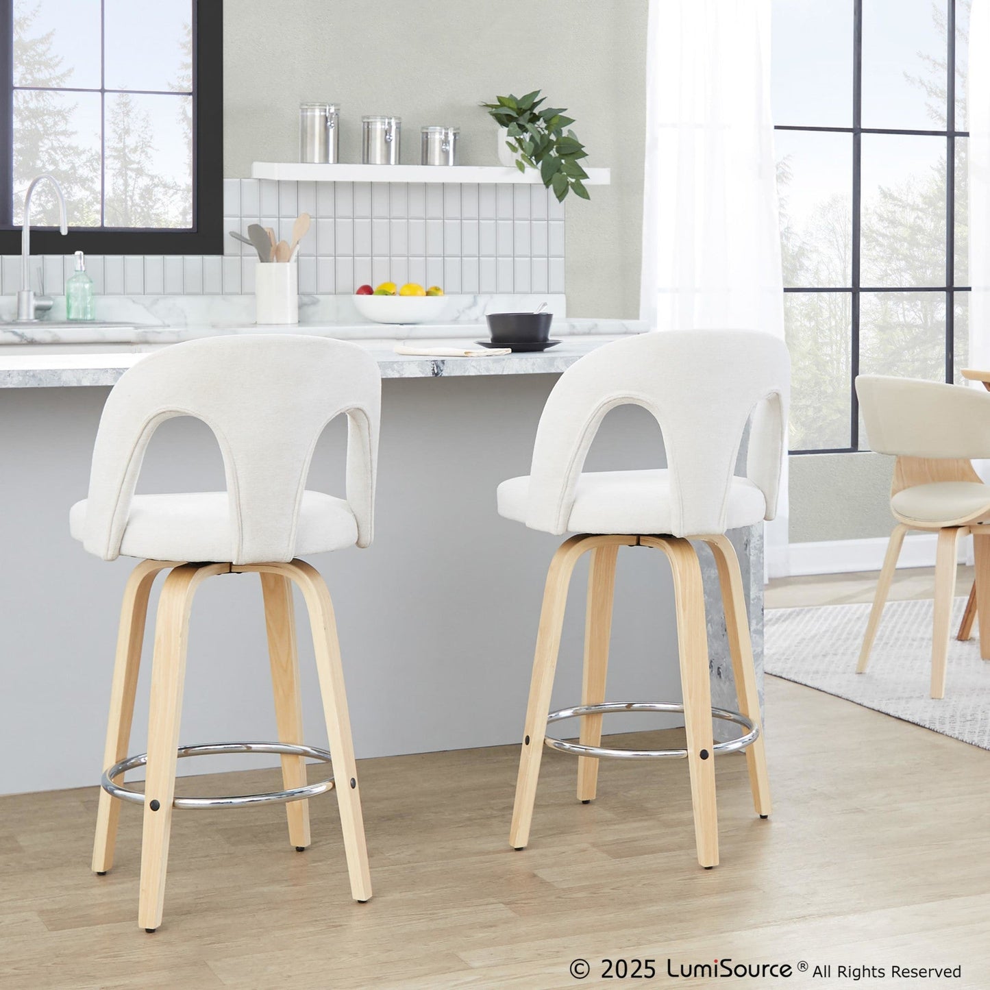 Majestic Office Furniture Upholstered 26" Fixed-Height Counter Stool - Set of 2