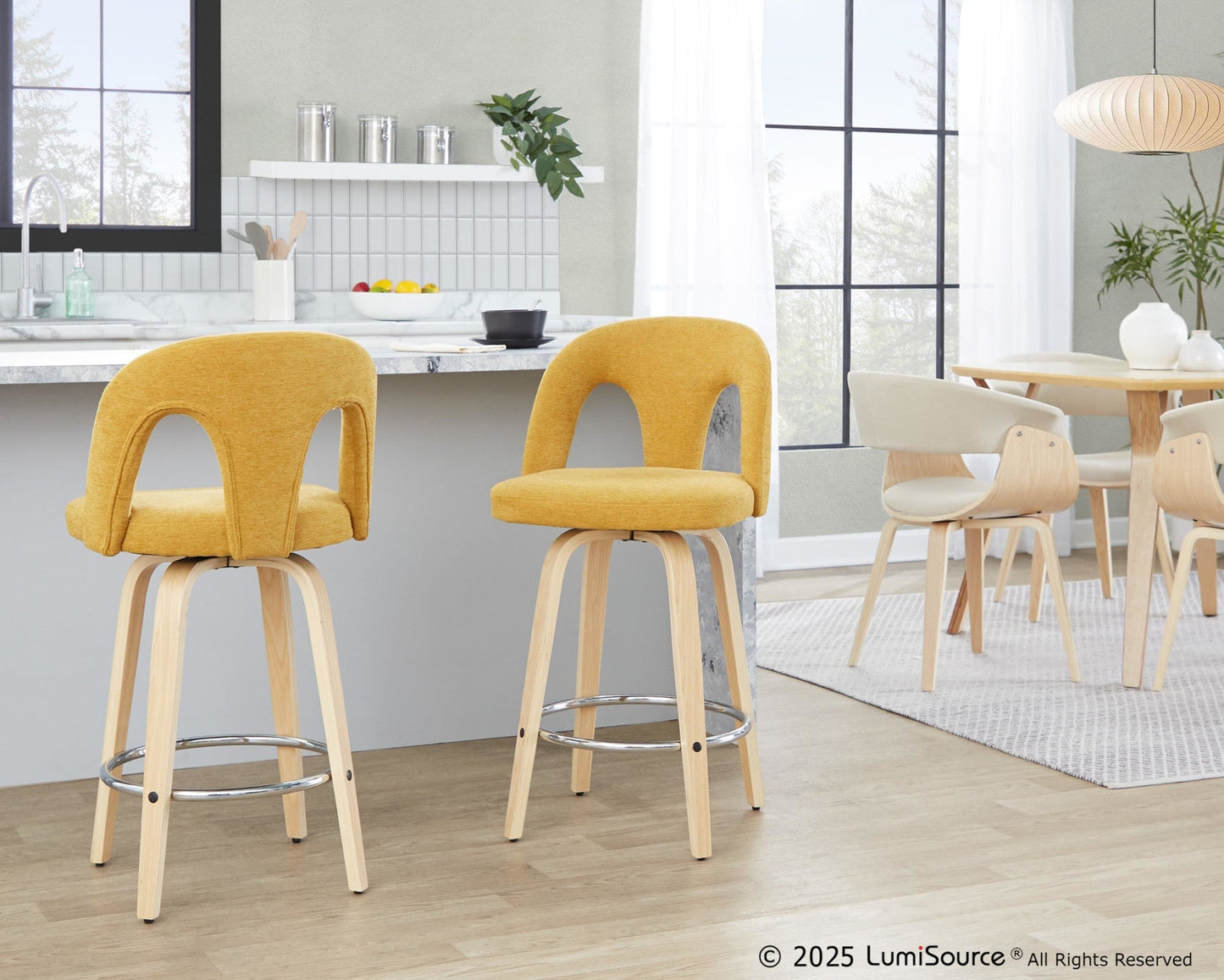 Majestic Office Furniture Upholstered 26" Fixed-Height Counter Stool - Set of 2