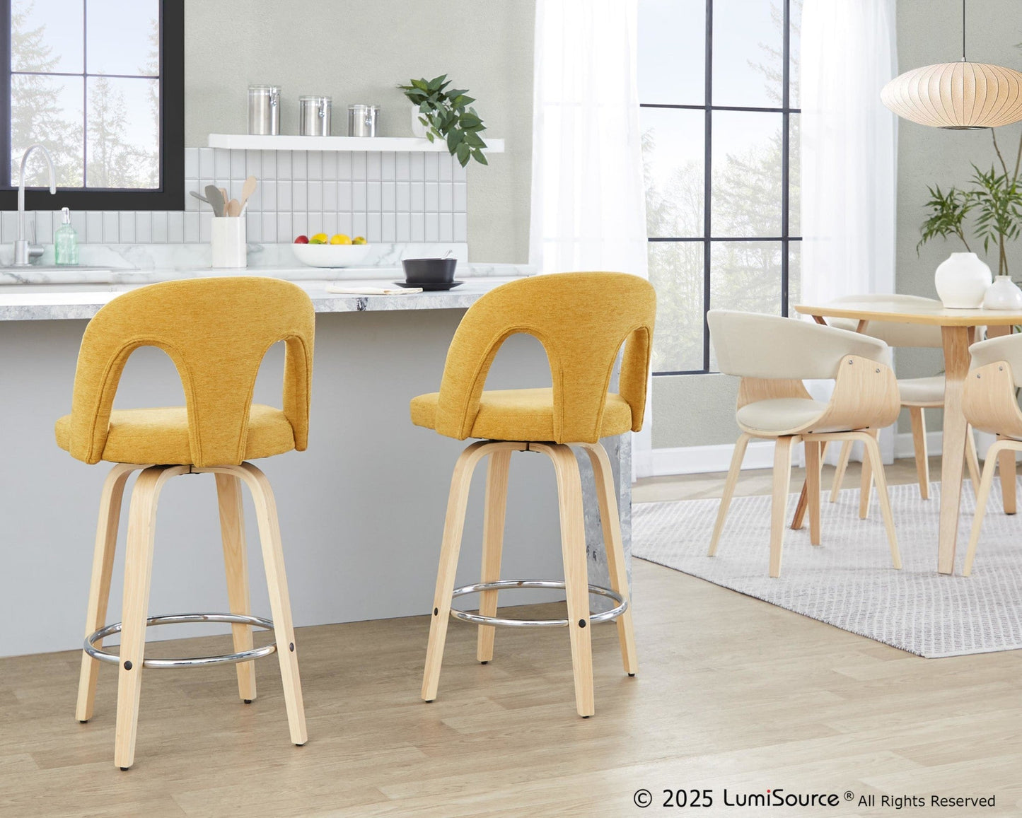 Majestic Office Furniture Upholstered 26" Fixed-Height Counter Stool - Set of 2
