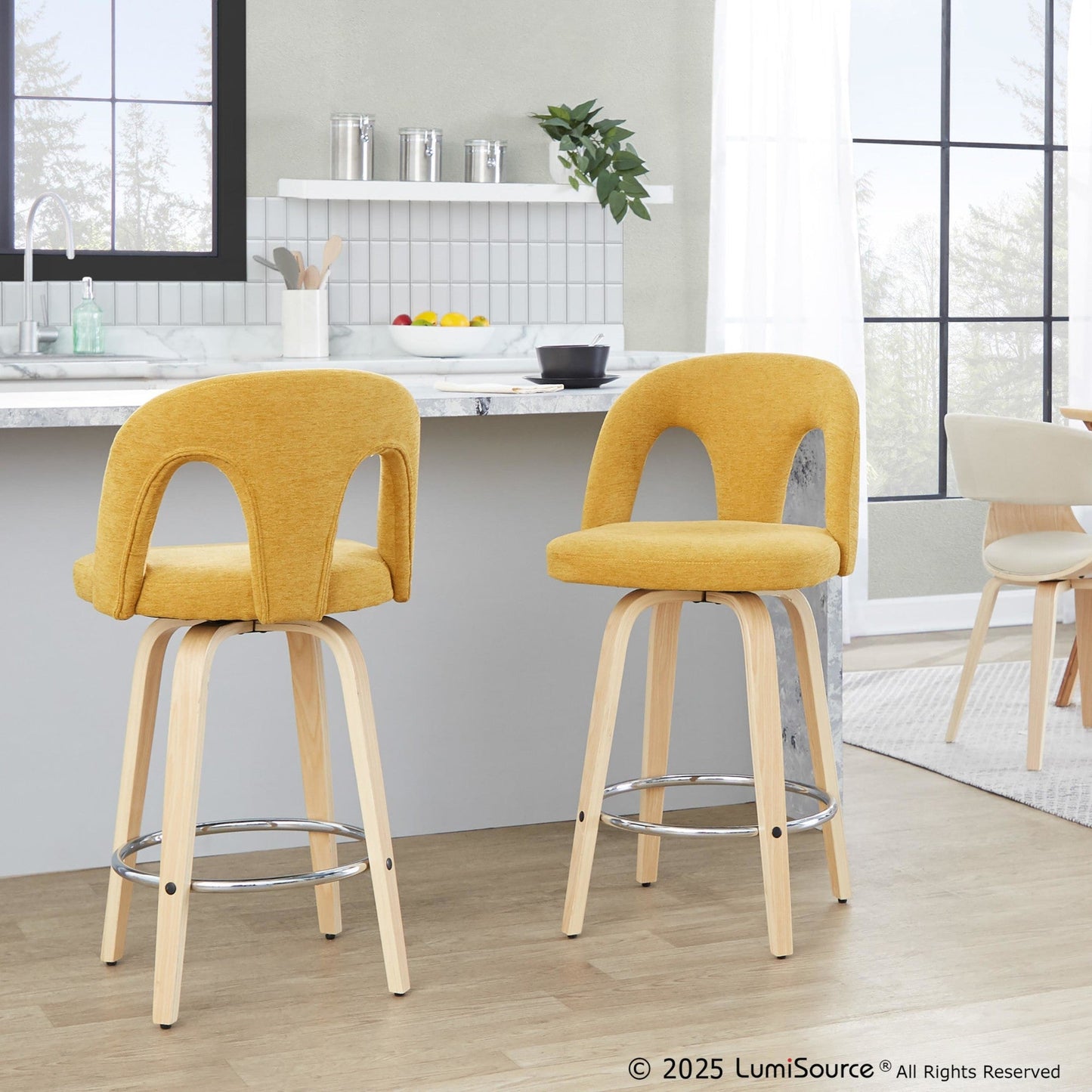 Majestic Office Furniture Upholstered 26" Fixed-Height Counter Stool - Set of 2