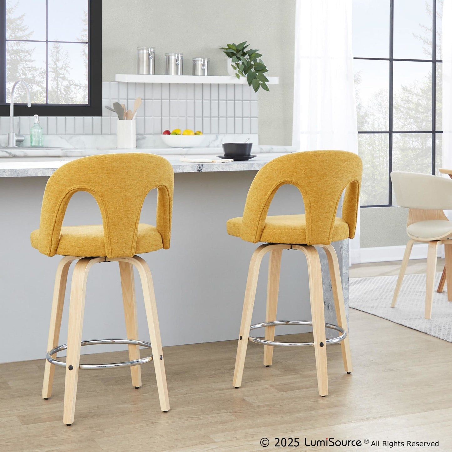 Majestic Office Furniture Upholstered 26" Fixed-Height Counter Stool - Set of 2