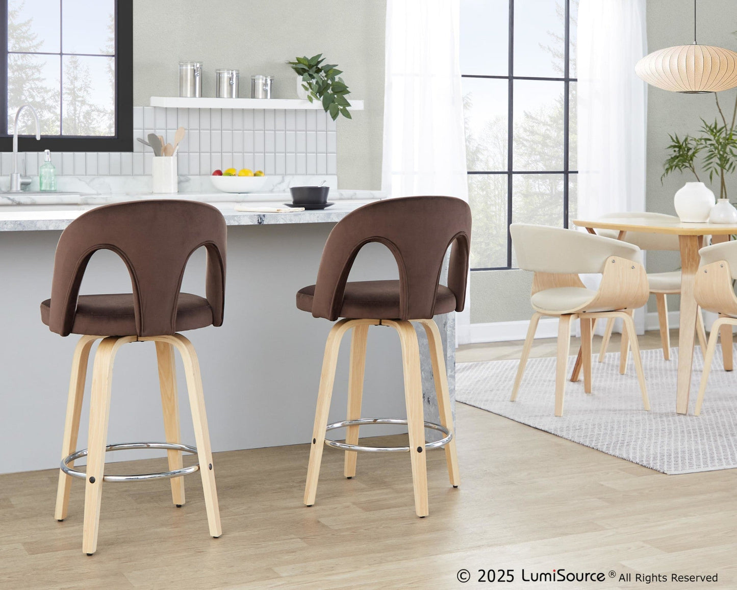 Majestic Office Furniture Upholstered 26" Fixed-Height Counter Stool - Set of 2