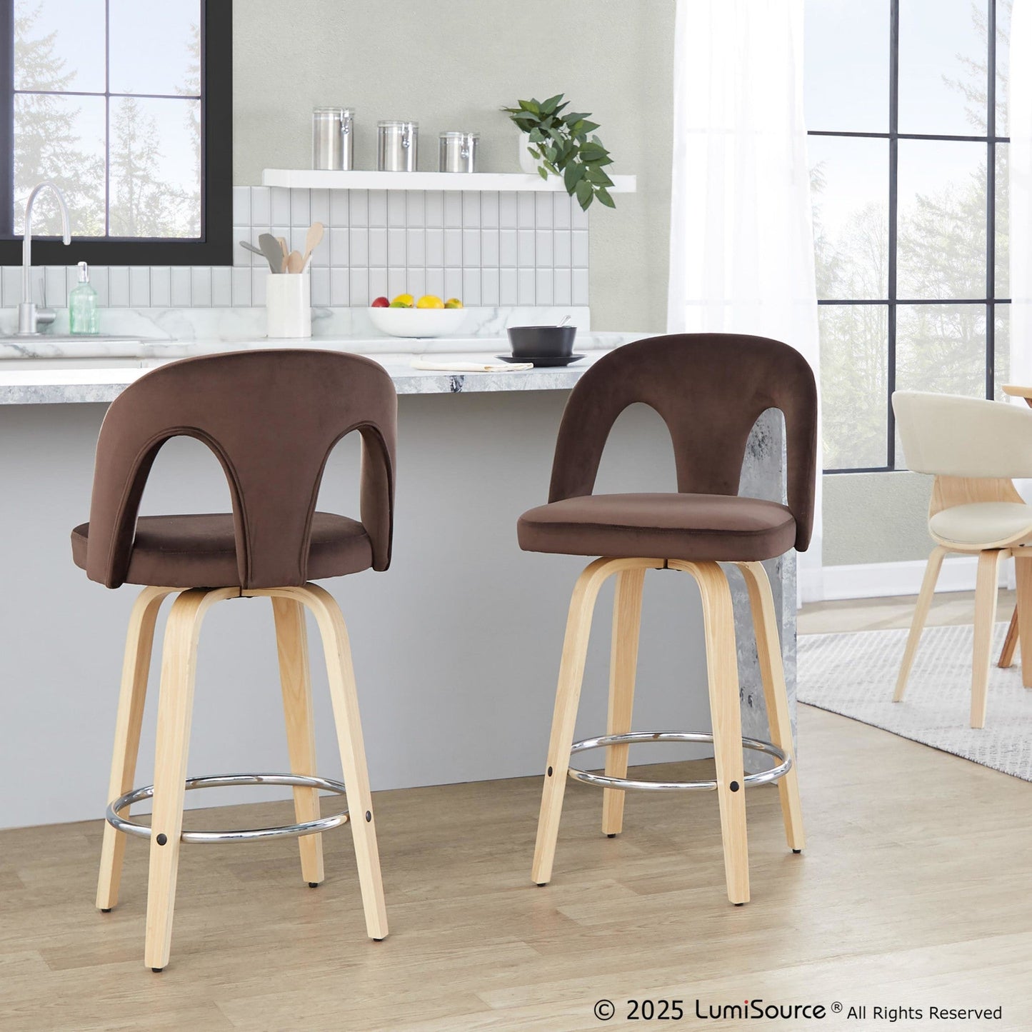 Majestic Office Furniture Upholstered 26" Fixed-Height Counter Stool - Set of 2