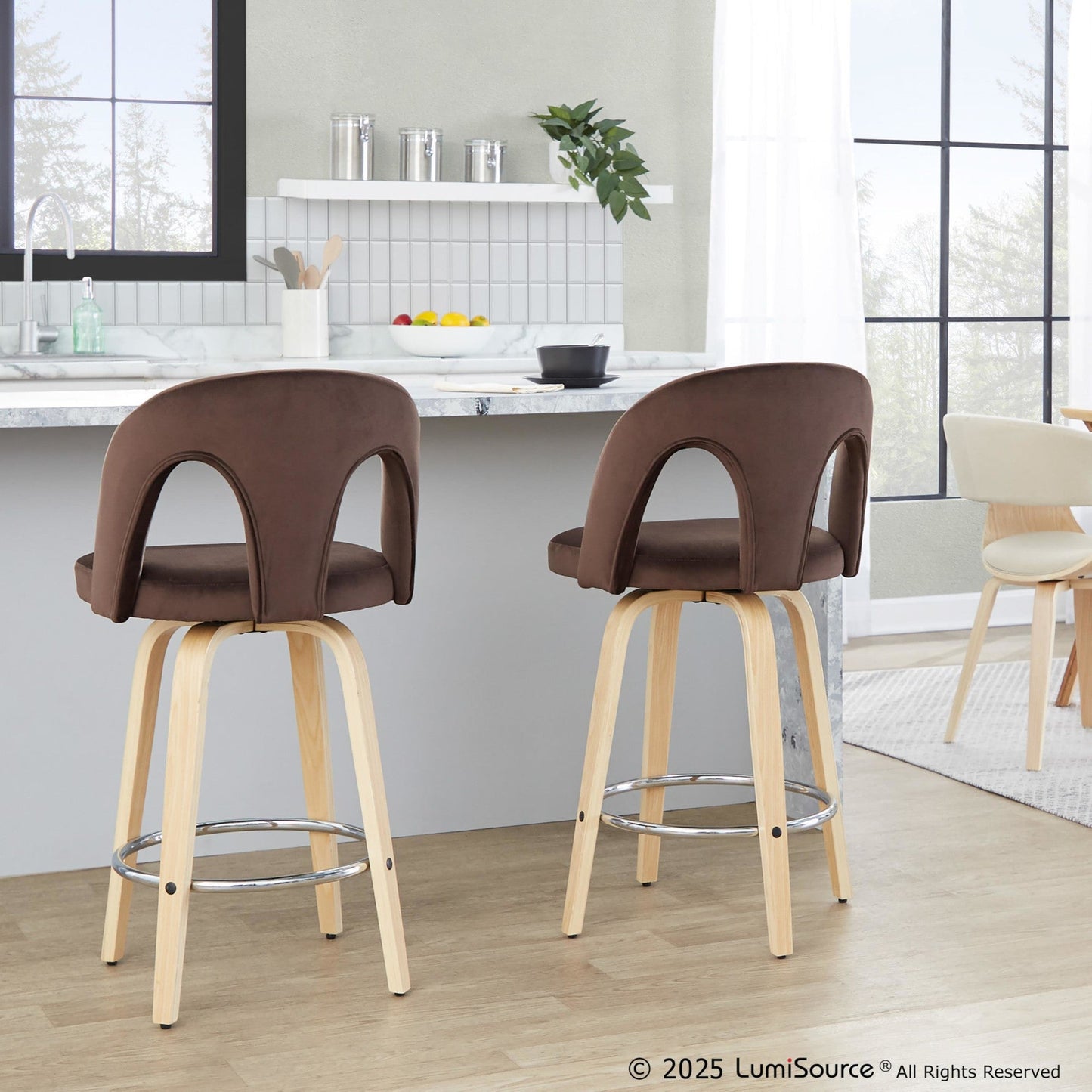Majestic Office Furniture Upholstered 26" Fixed-Height Counter Stool - Set of 2
