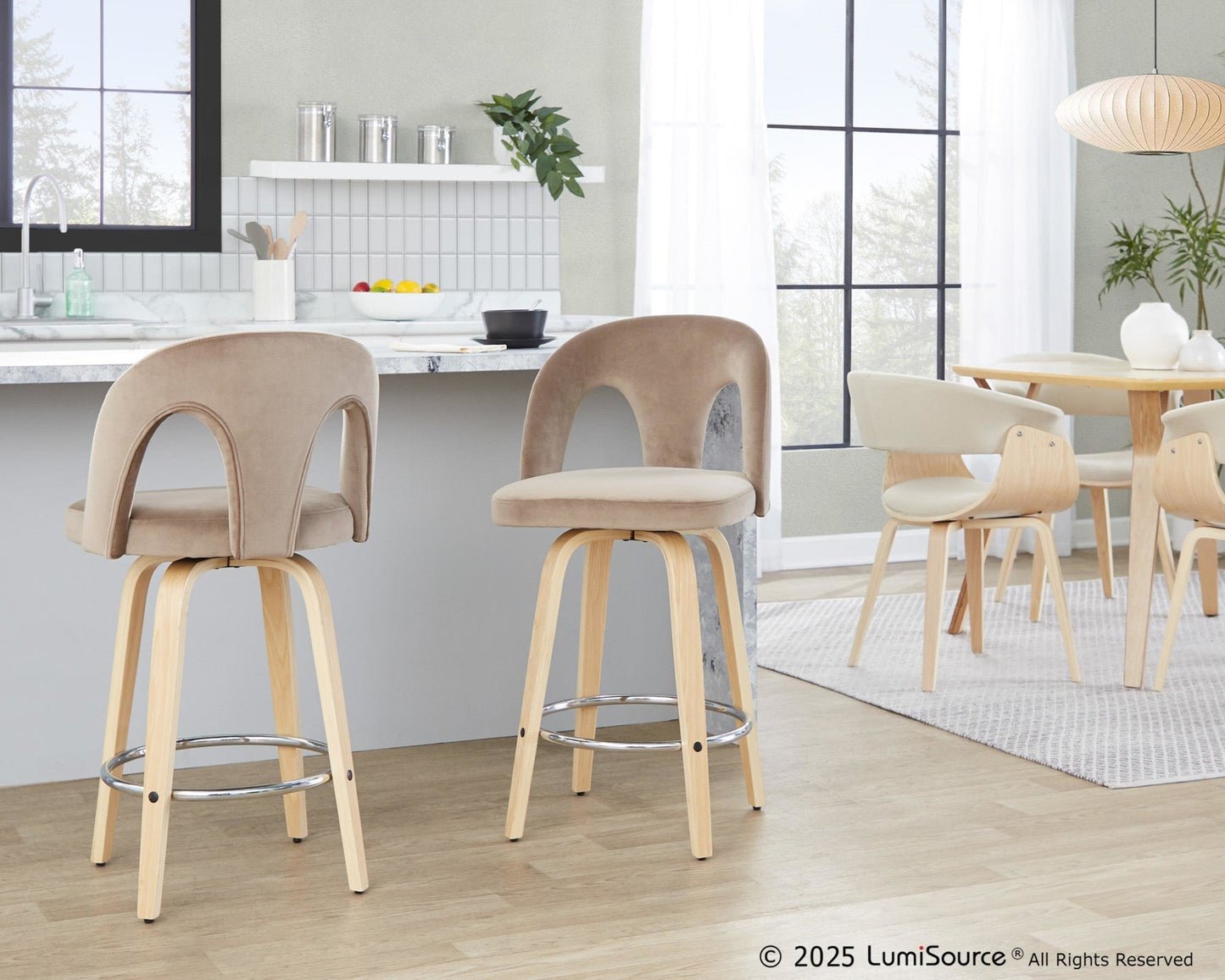 Majestic Office Furniture Upholstered 26" Fixed-Height Counter Stool - Set of 2