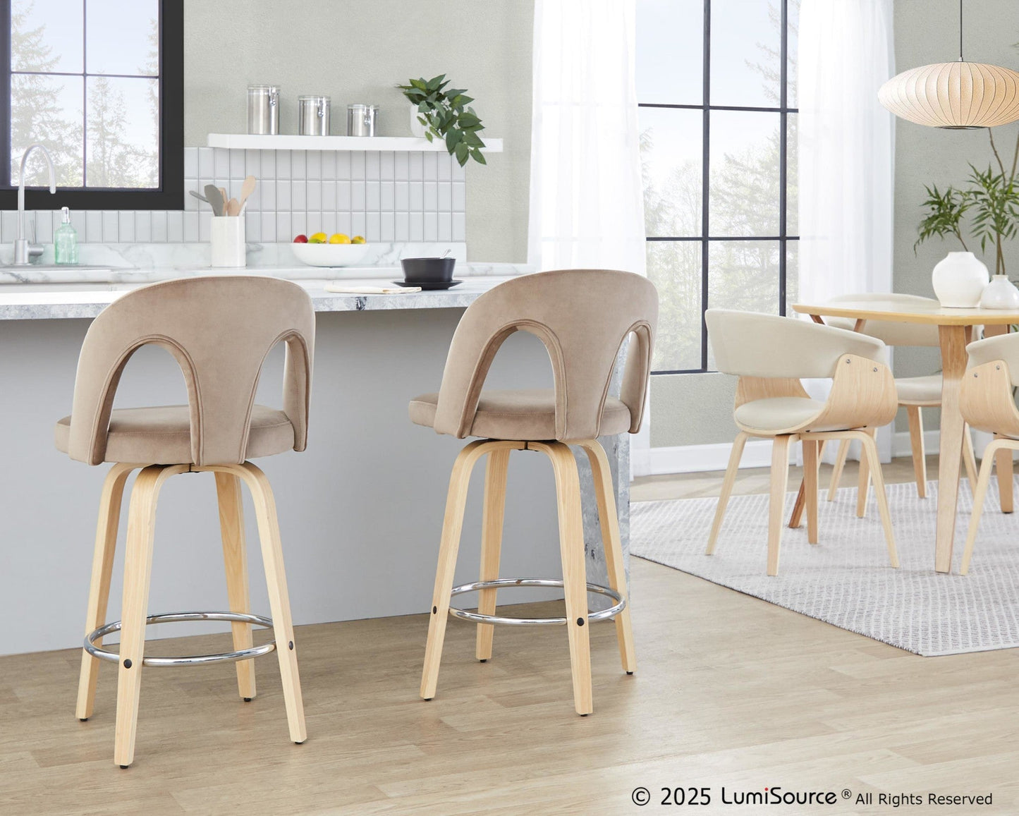 Majestic Office Furniture Upholstered 26" Fixed-Height Counter Stool - Set of 2