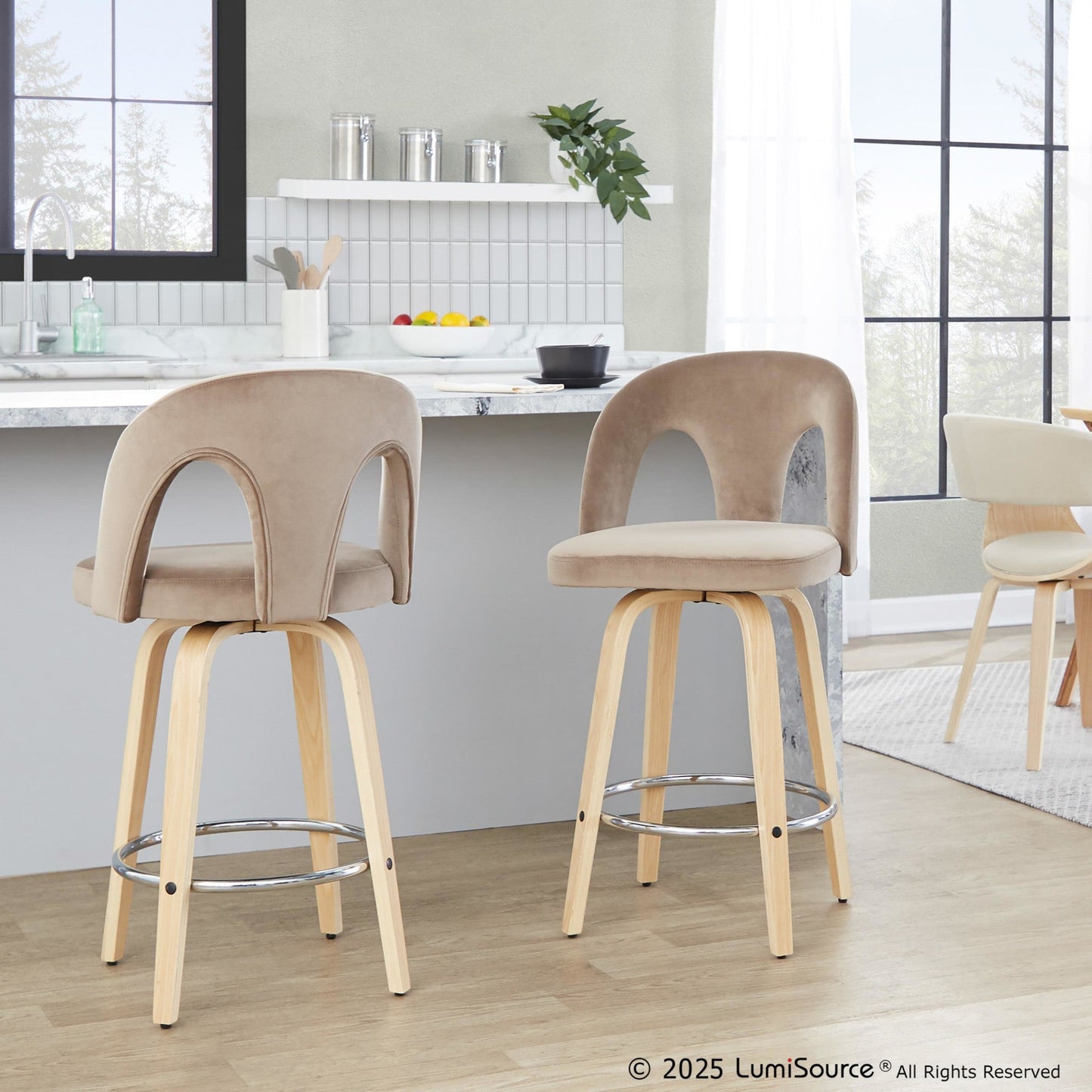 Majestic Office Furniture Upholstered 26" Fixed-Height Counter Stool - Set of 2