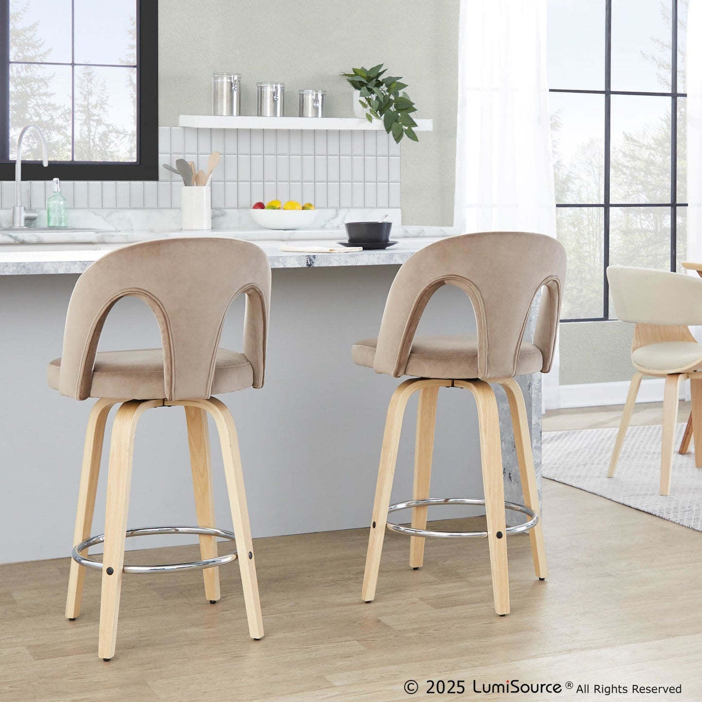 Majestic Office Furniture Upholstered 26" Fixed-Height Counter Stool - Set of 2