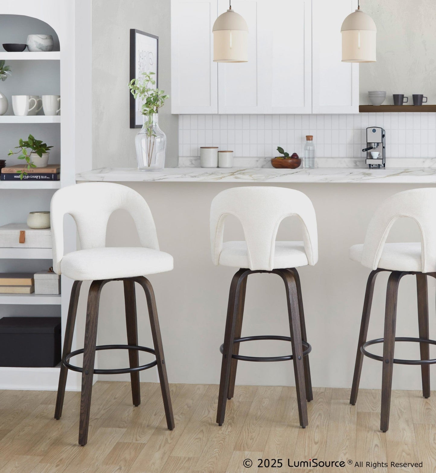 Majestic Office Furniture Upholstered 30" Fixed-Height Barstool - Set of 2