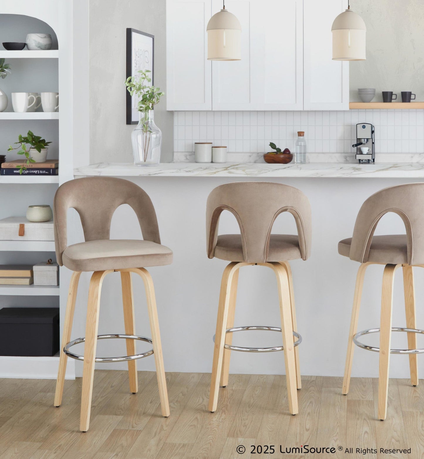 Majestic Office Furniture Upholstered 30" Fixed-Height Barstool - Set of 2
