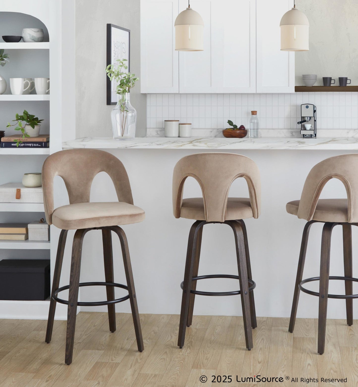 Majestic Office Furniture Upholstered 30" Fixed-Height Barstool - Set of 2