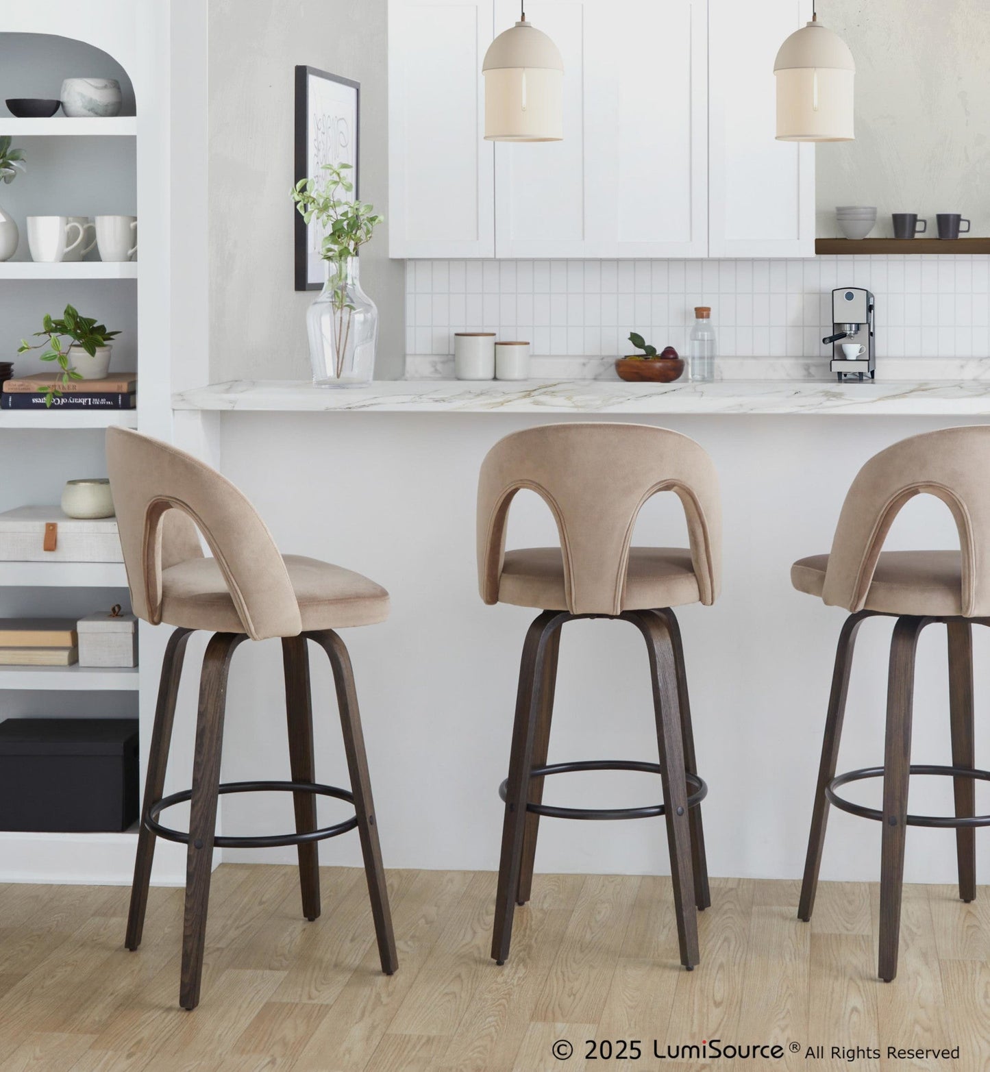 Majestic Office Furniture Upholstered 30" Fixed-Height Barstool - Set of 2