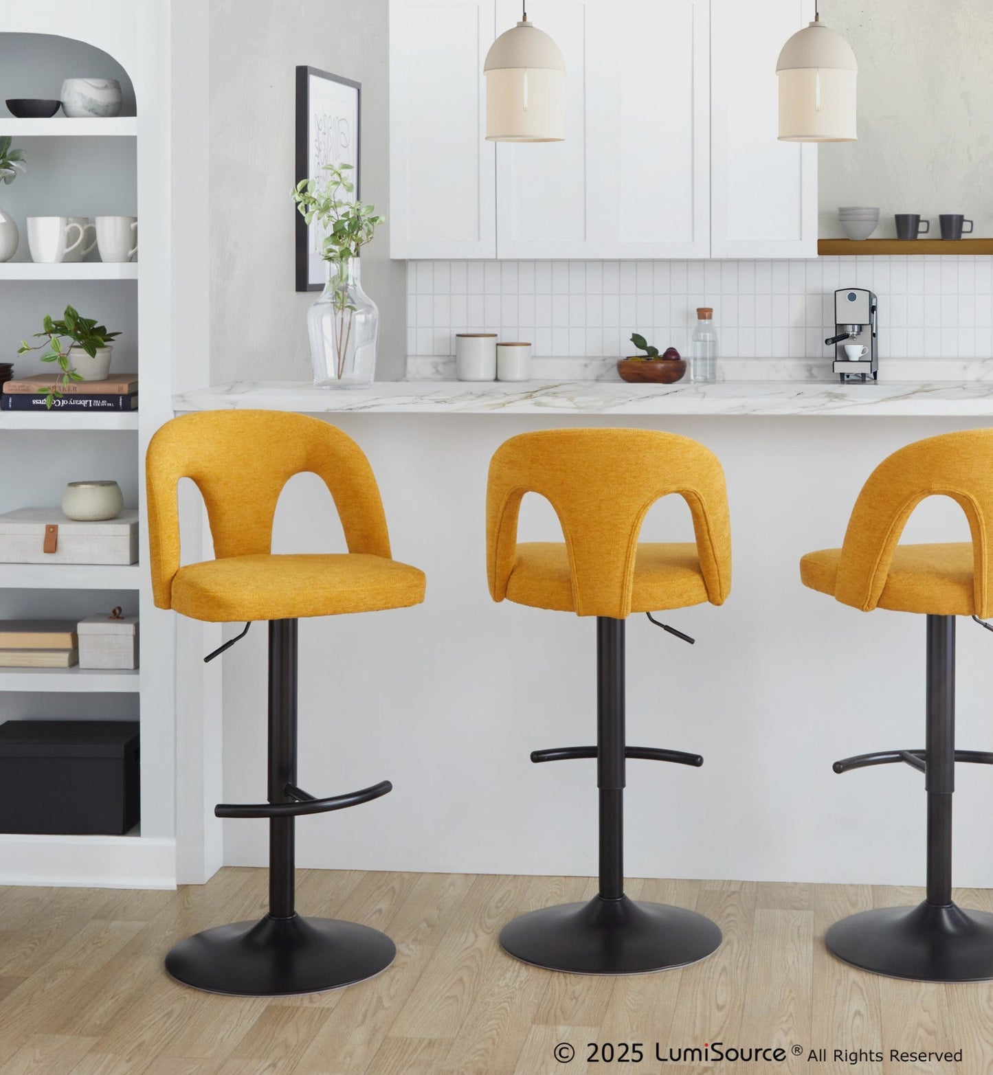 Majestic Office Furniture Upholstered Adjustable Barstool - Set of 2