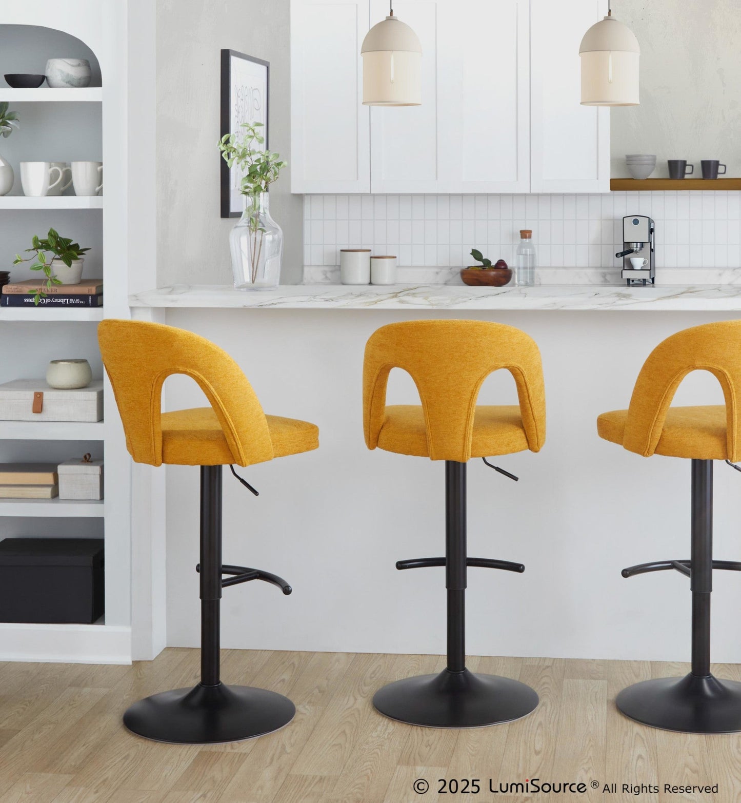 Majestic Office Furniture Upholstered Adjustable Barstool - Set of 2